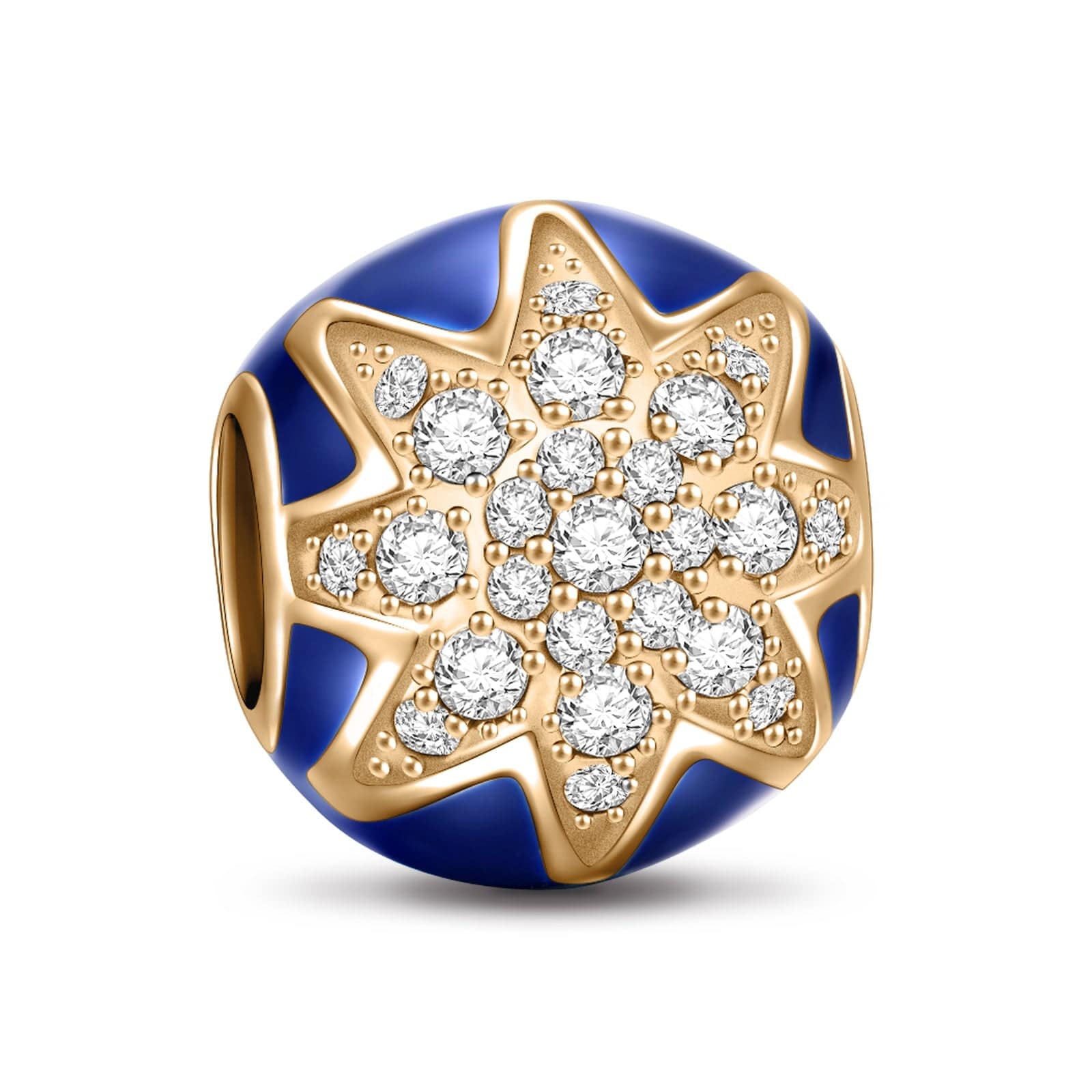 Blue Stars Shine Bright Tarnish-resistant Silver Charms With Enamel In 14K Gold Plated - Image 2