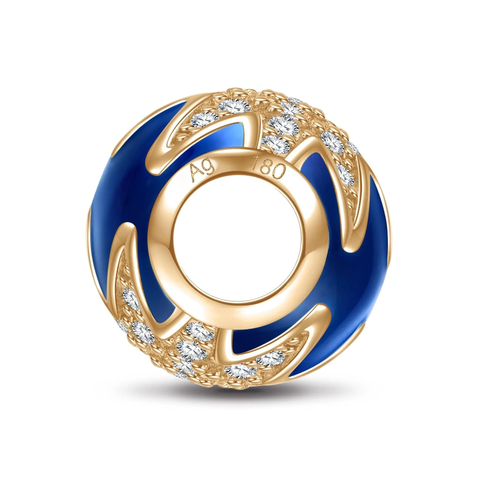 Blue Stars Shine Bright Tarnish-resistant Silver Charms With Enamel In 14K Gold Plated - Image 3