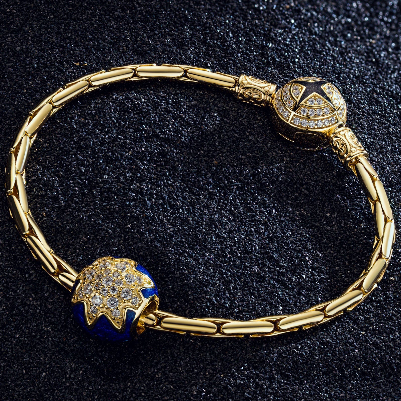 Blue Stars Shine Bright Tarnish-resistant Silver Charms With Enamel In 14K Gold Plated - Image 4