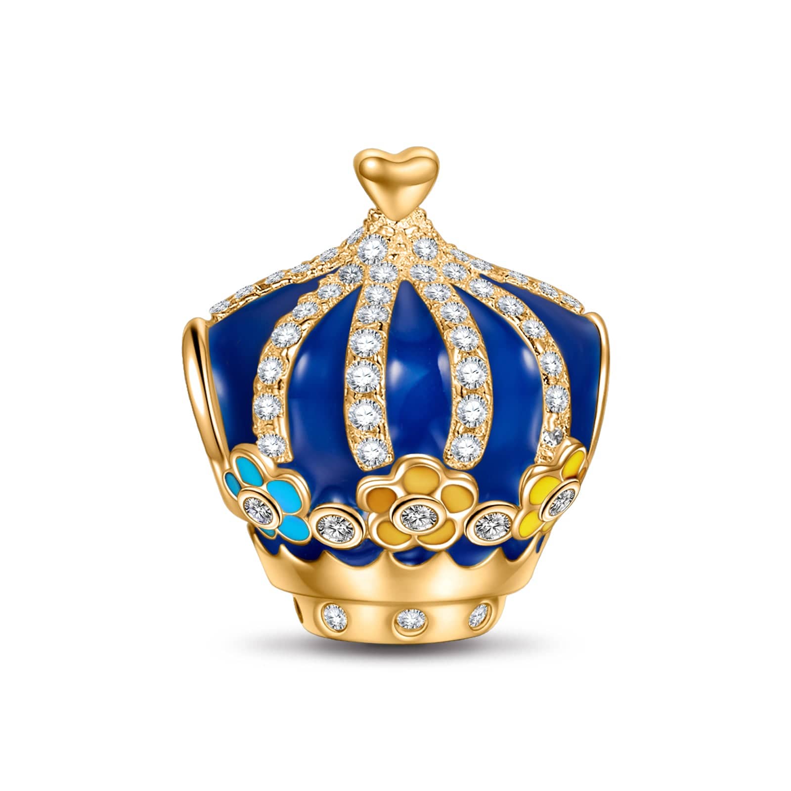 Blue Coronation of Love Tarnish-resistant Silver Charms With Enamel In 14K Gold Plated - Image 2