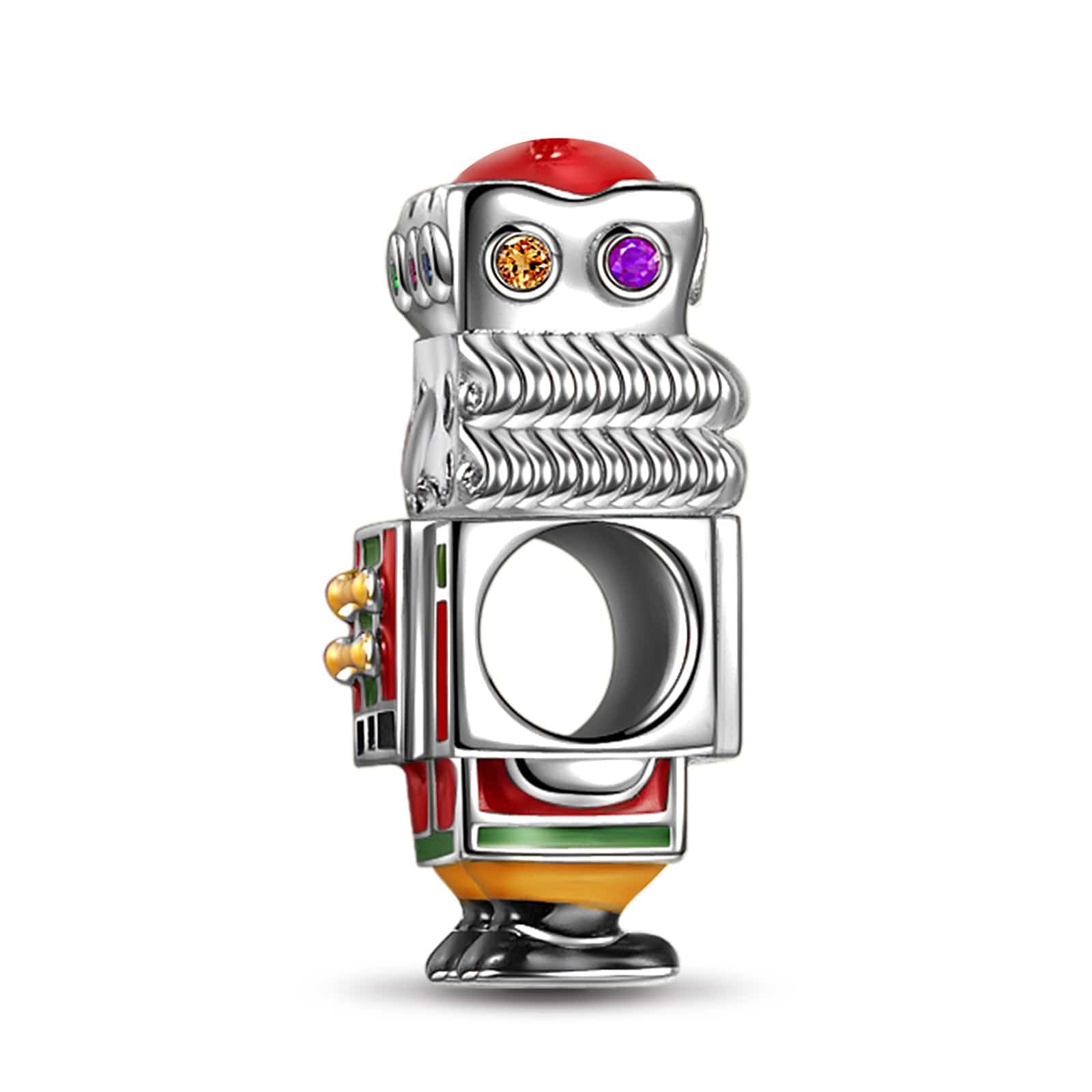 Sterling Silver Nutcracker Soldier Charms With Enamel In White Gold Plated - Image 3