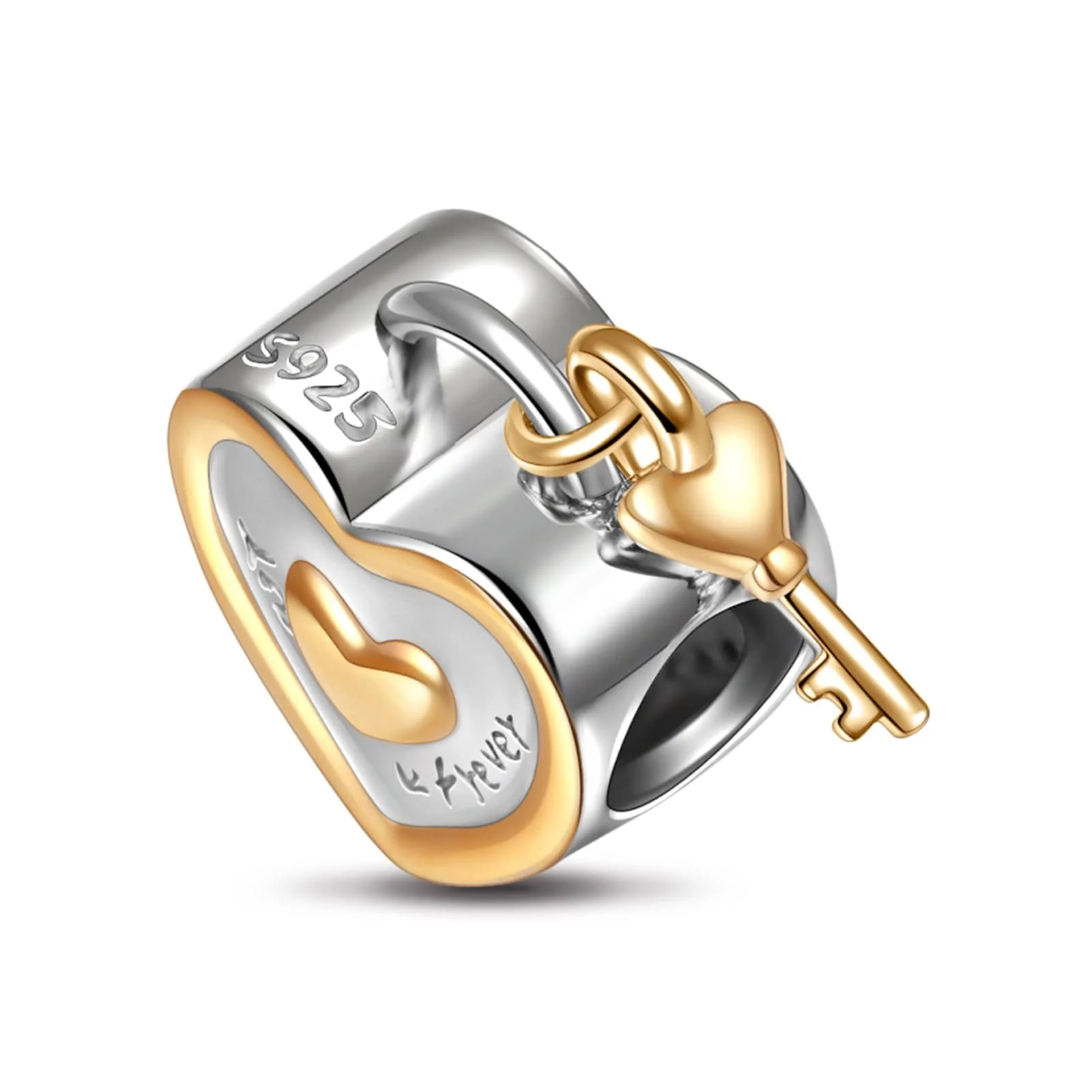 Sterling Silver You Are My Love Charms In Two-Tone Plating - Image 3
