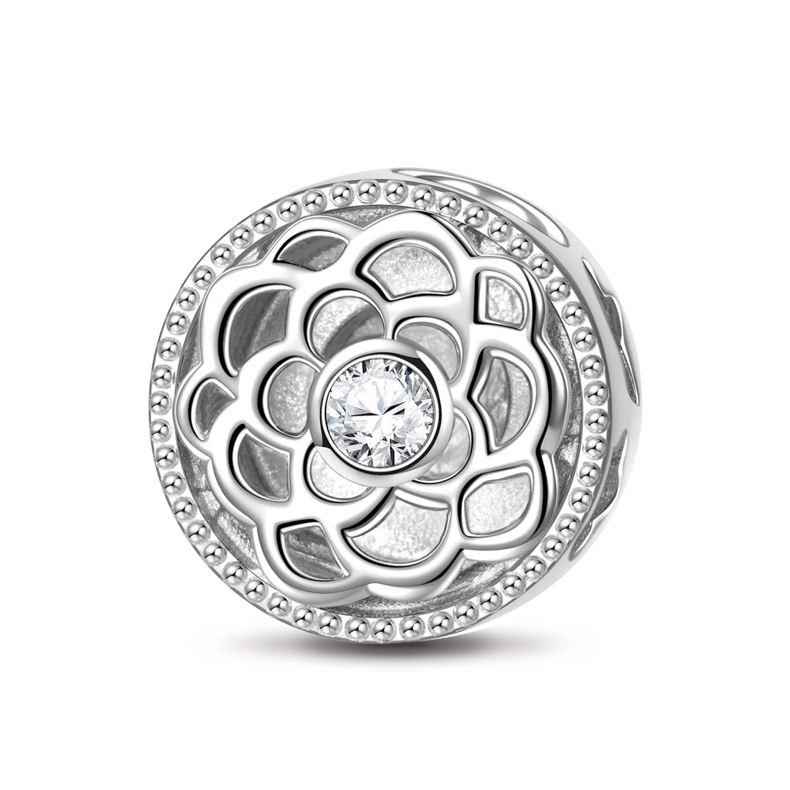 Sterling Silver Happy Birthday Charms With Enamel In White Gold Plated - Image 2