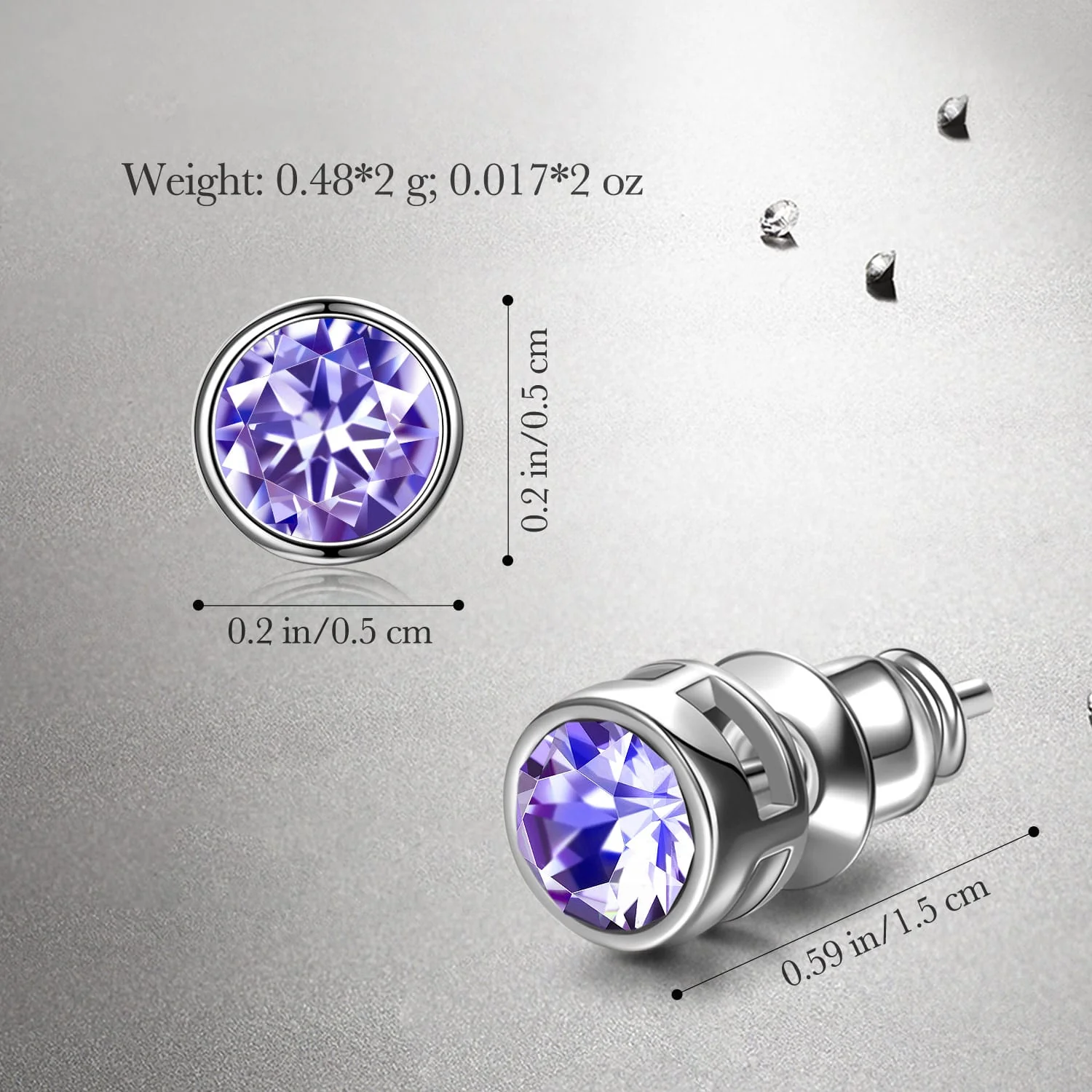 Graduation Season Exclusive: Spend $99+ in a Single Purchase to Get This Lavender Solitaire Stud Earrings in White Gold Plated - Created With Swarovski® Crystal for FREE (Ships With Order, No Need to Add to Cart) - Image 5