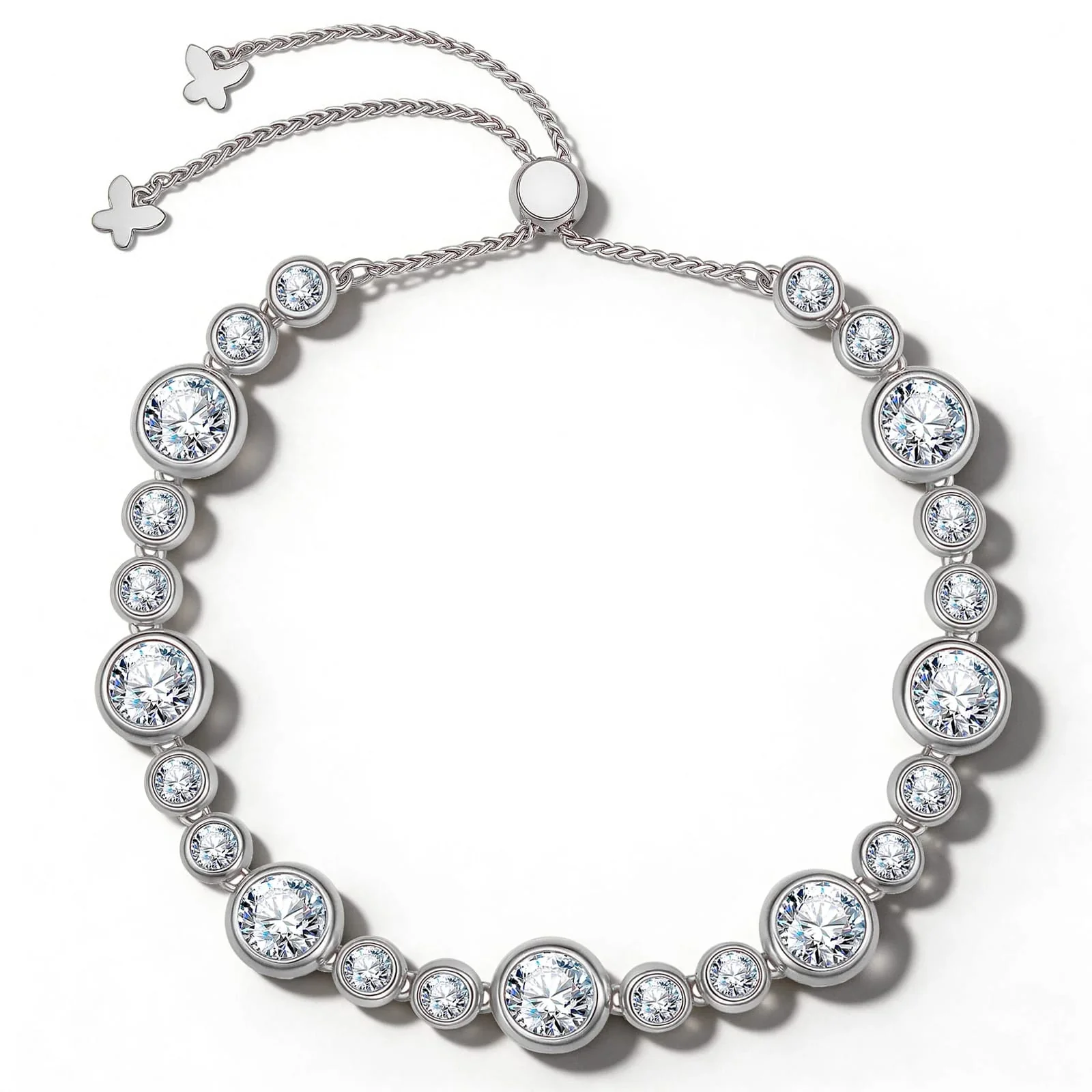 Classic Pave Created with Swarovski® Crystals Tarnish-Resistant Silver Bracelet In White Gold Plated