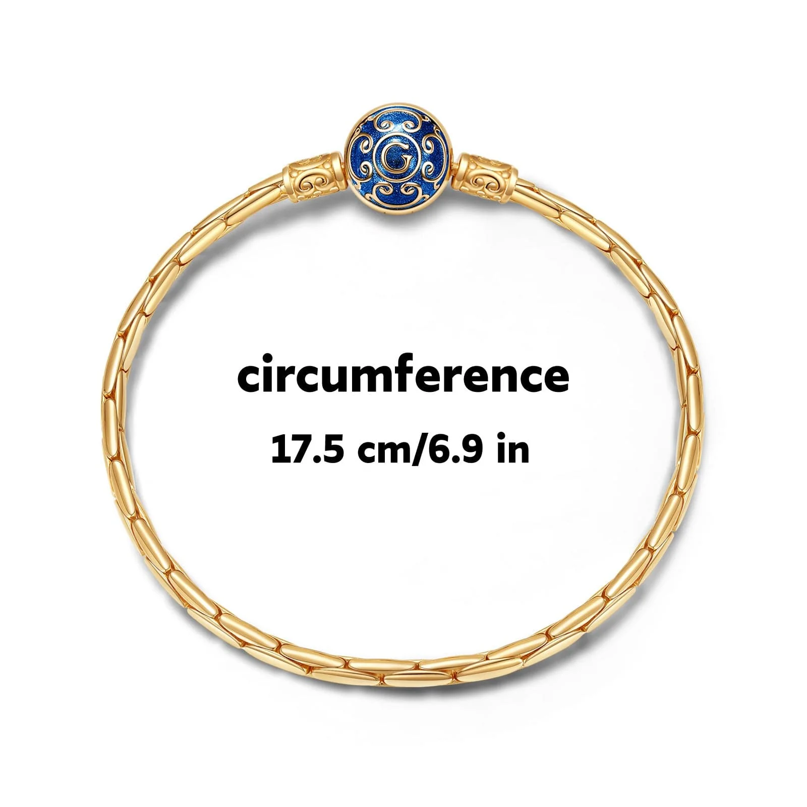 Sterling Silver Bamboo Chain Bracelet With Enamel In 14K Gold Plated - Image 2