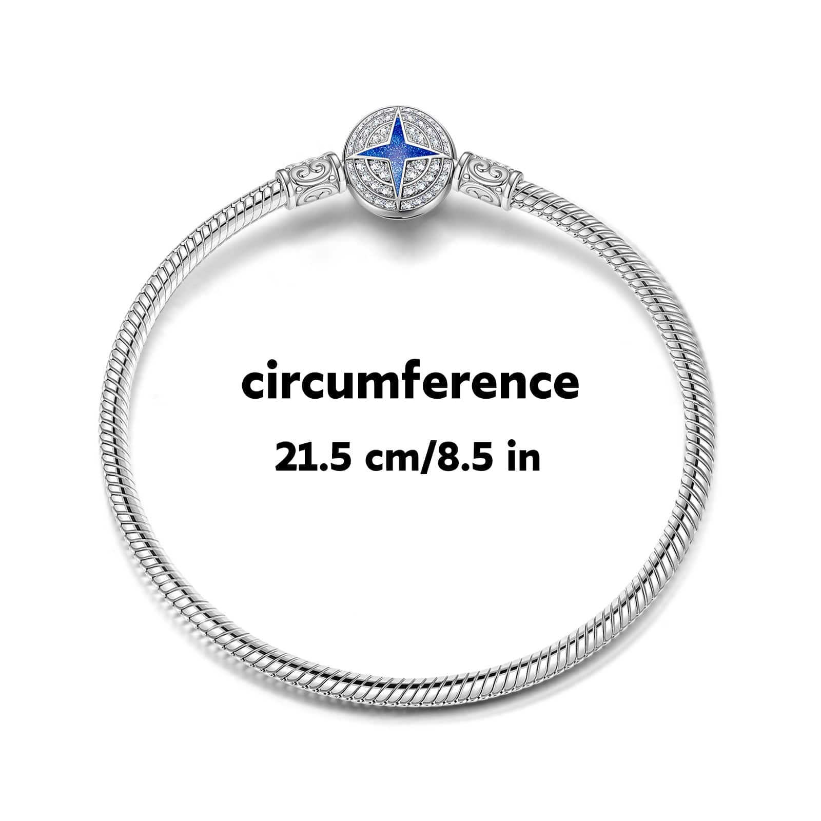 Sterling Silver Polaris Snake Chain Bracelet With Enamel In White Gold Plated - Image 2