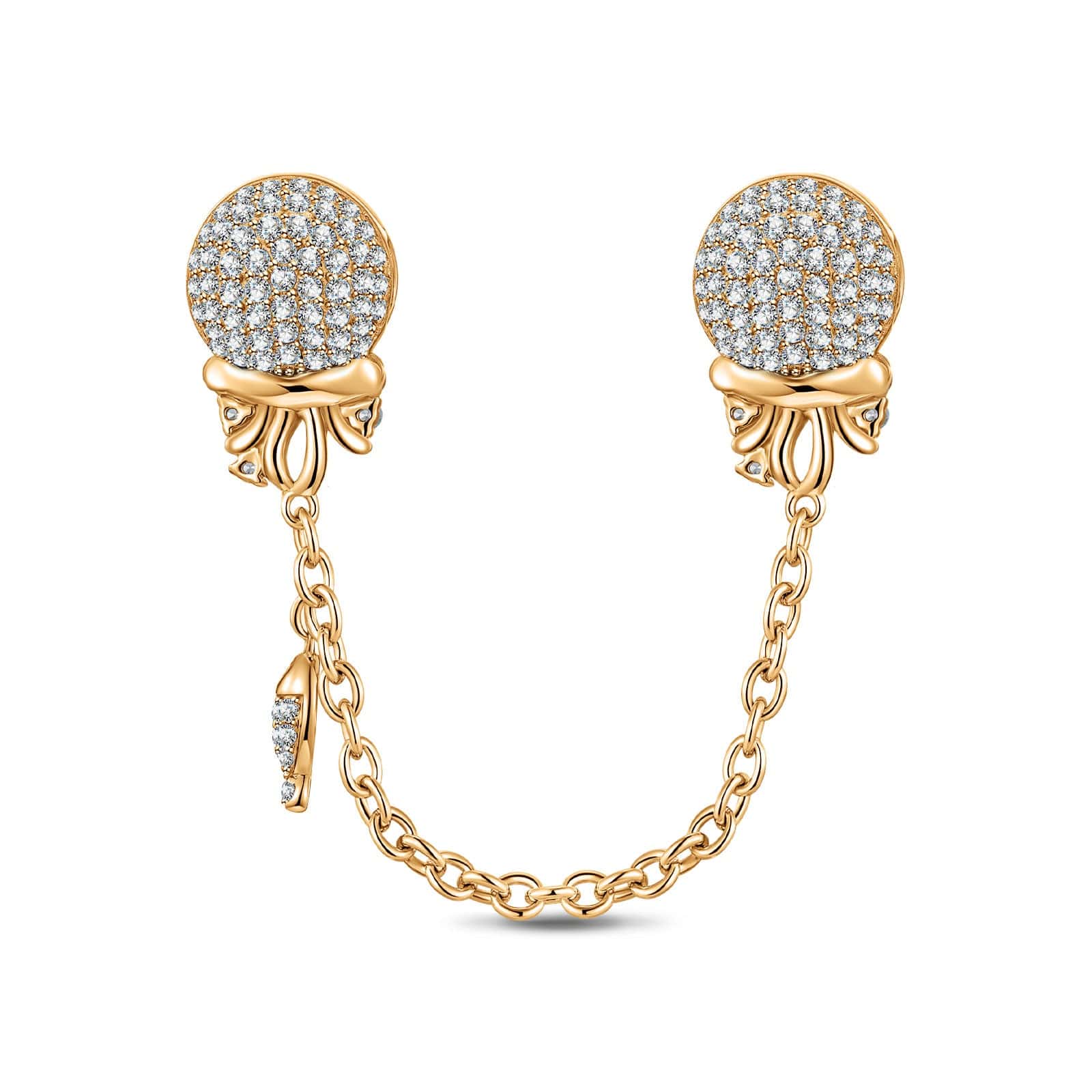 Sparkling Jellyfish Tarnish-resistant Silver Safety Chain In 14K Gold Plated - Image 2