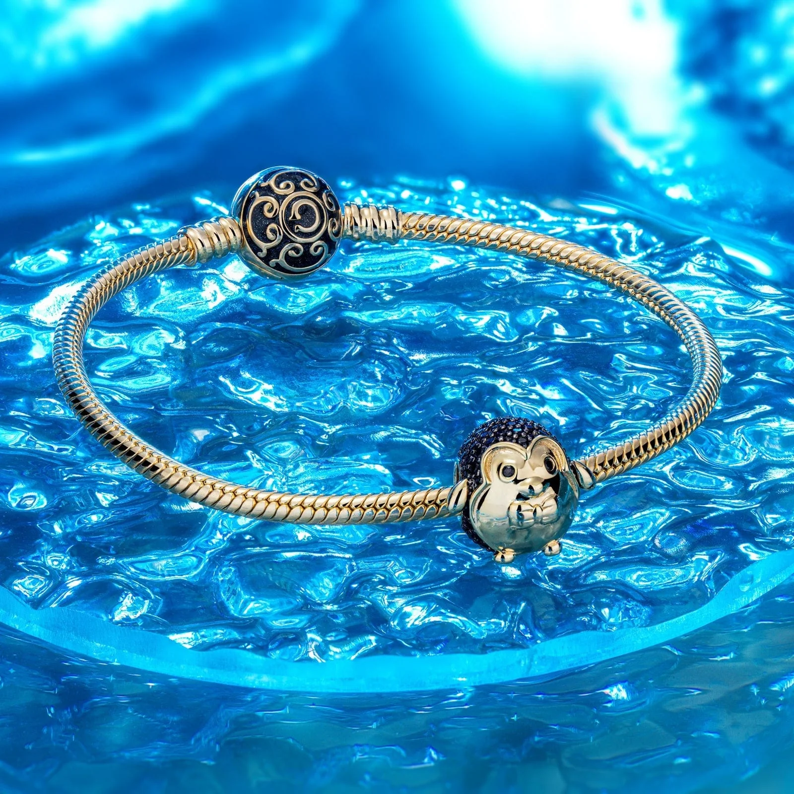Cute Penguin Golden Tarnish-resistant Silver Charms In 14K Gold Plated - Image 3