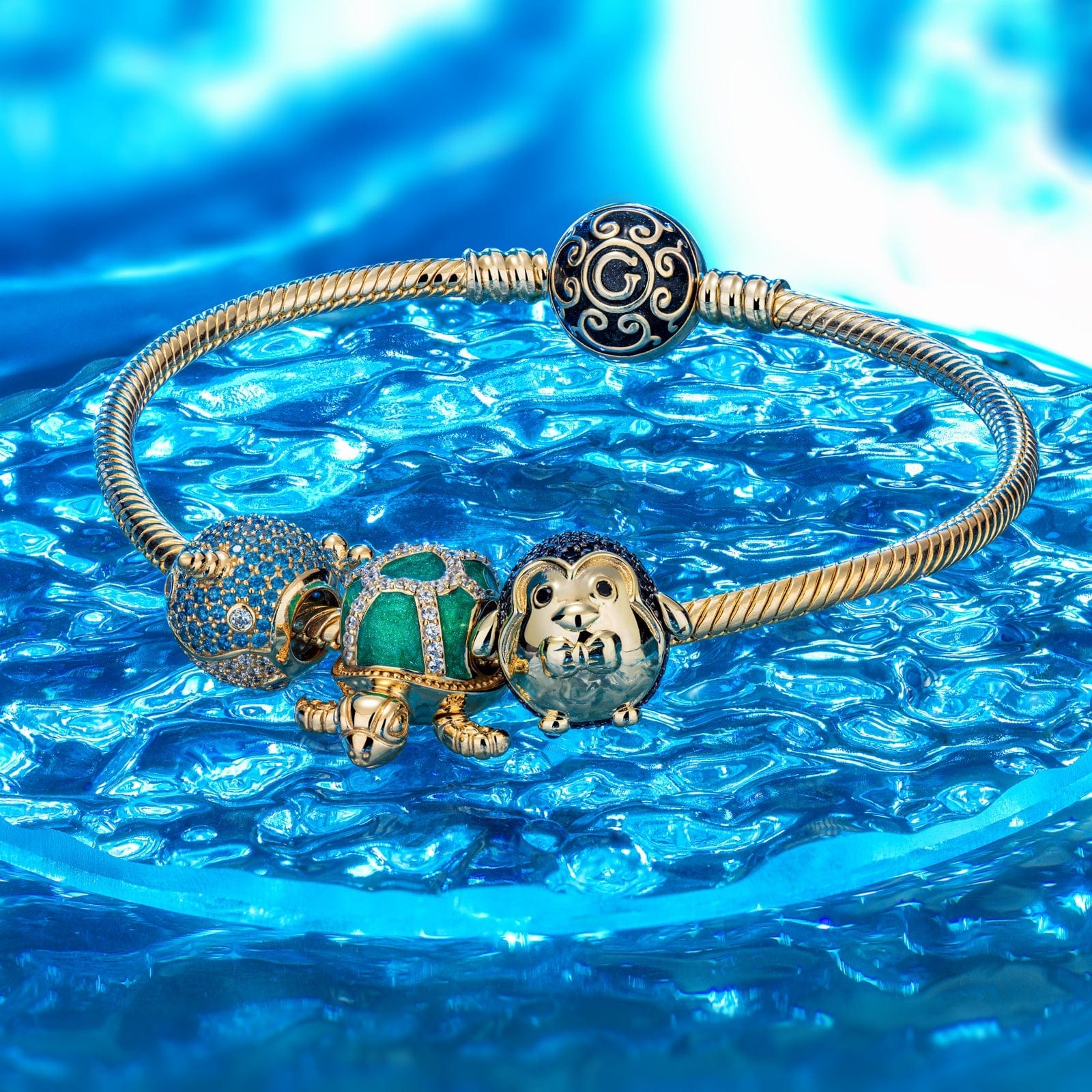 Cute Penguin Golden Tarnish-resistant Silver Charms In 14K Gold Plated - Image 4