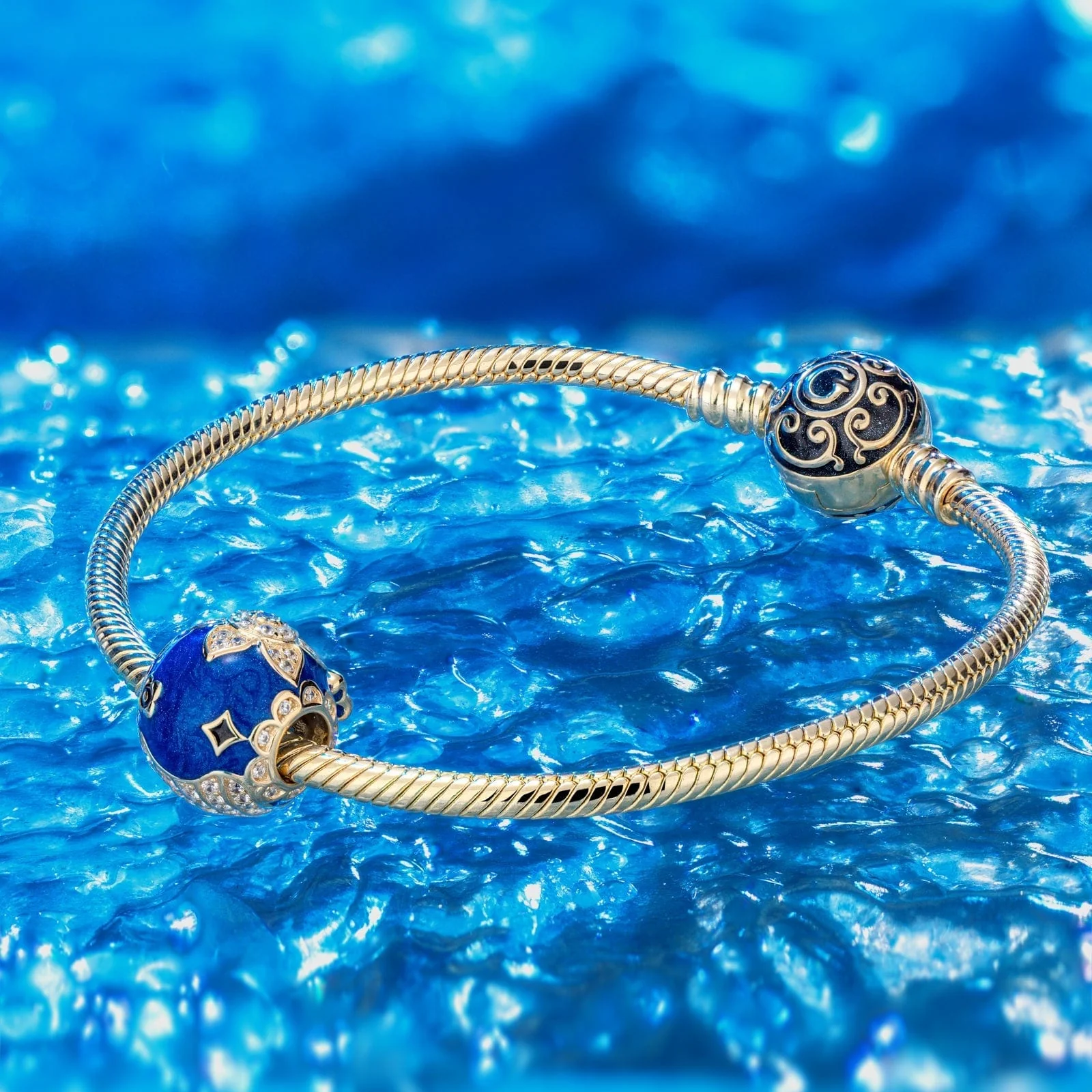 Cute Blue Whale Tarnish-resistant Silver Charms With Enamel In 14K Gold Plated - Image 4