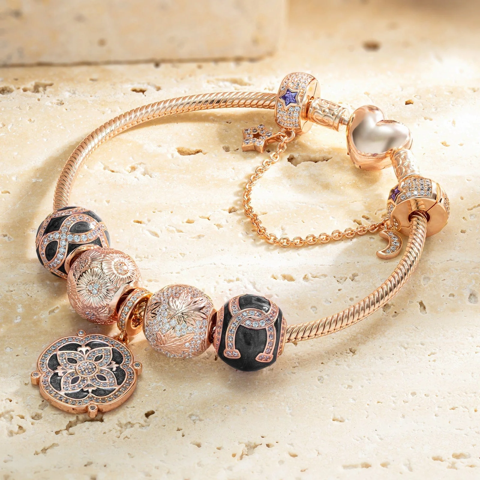 Maple Grove Tarnish-resistant Silver Charms In Rose Gold Plated - Image 3