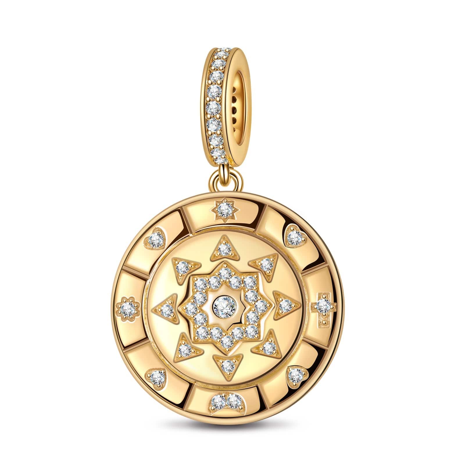 Eye Of Providence Tarnish-resistant Silver Dangle Charms With Enamel In 14K Gold Plated - Image 3