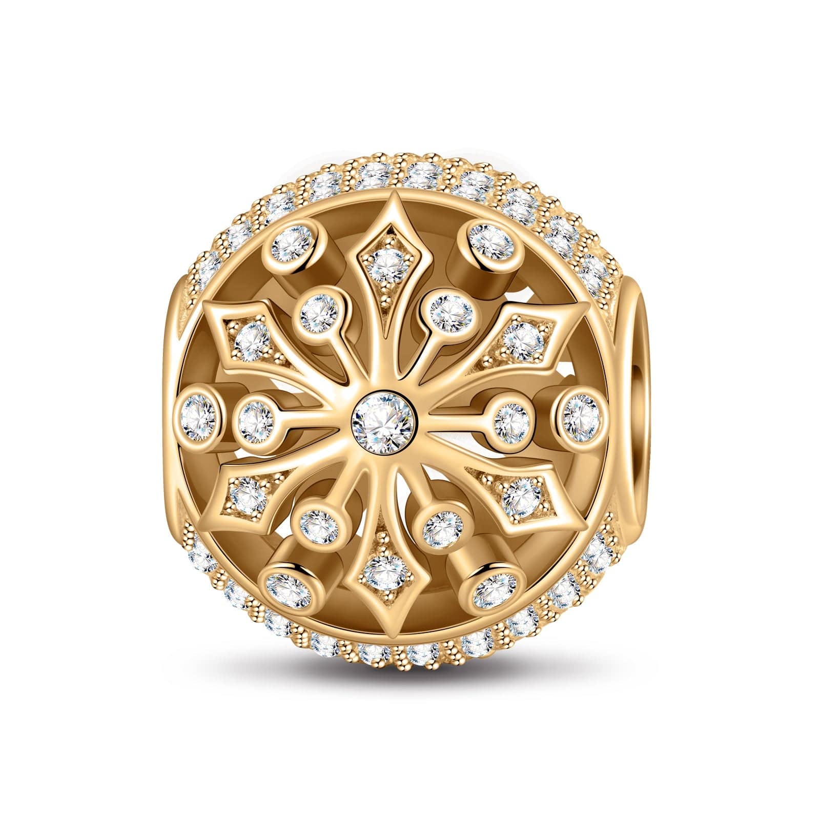 Snow Dance Tarnish-resistant Silver Charms In 14K Gold Plated