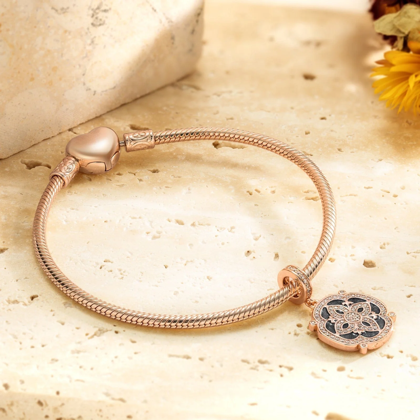 Dreams Of Versailles Tarnish-resistant Silver Dangle Charms With Enamel In Rose Gold Plated - Image 2