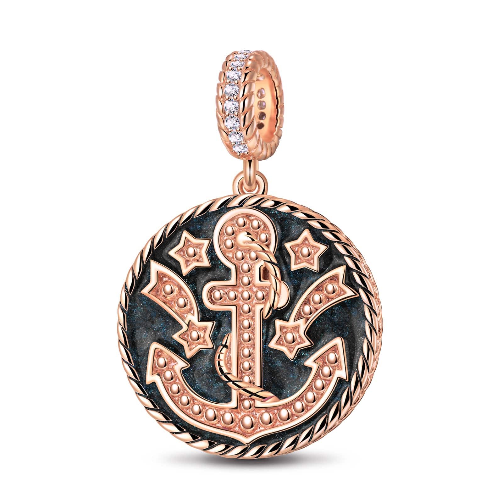 Journey To The Stars Tarnish-resistant Silver Dangle Charms With Enamel In Rose Gold Plated - Image 2