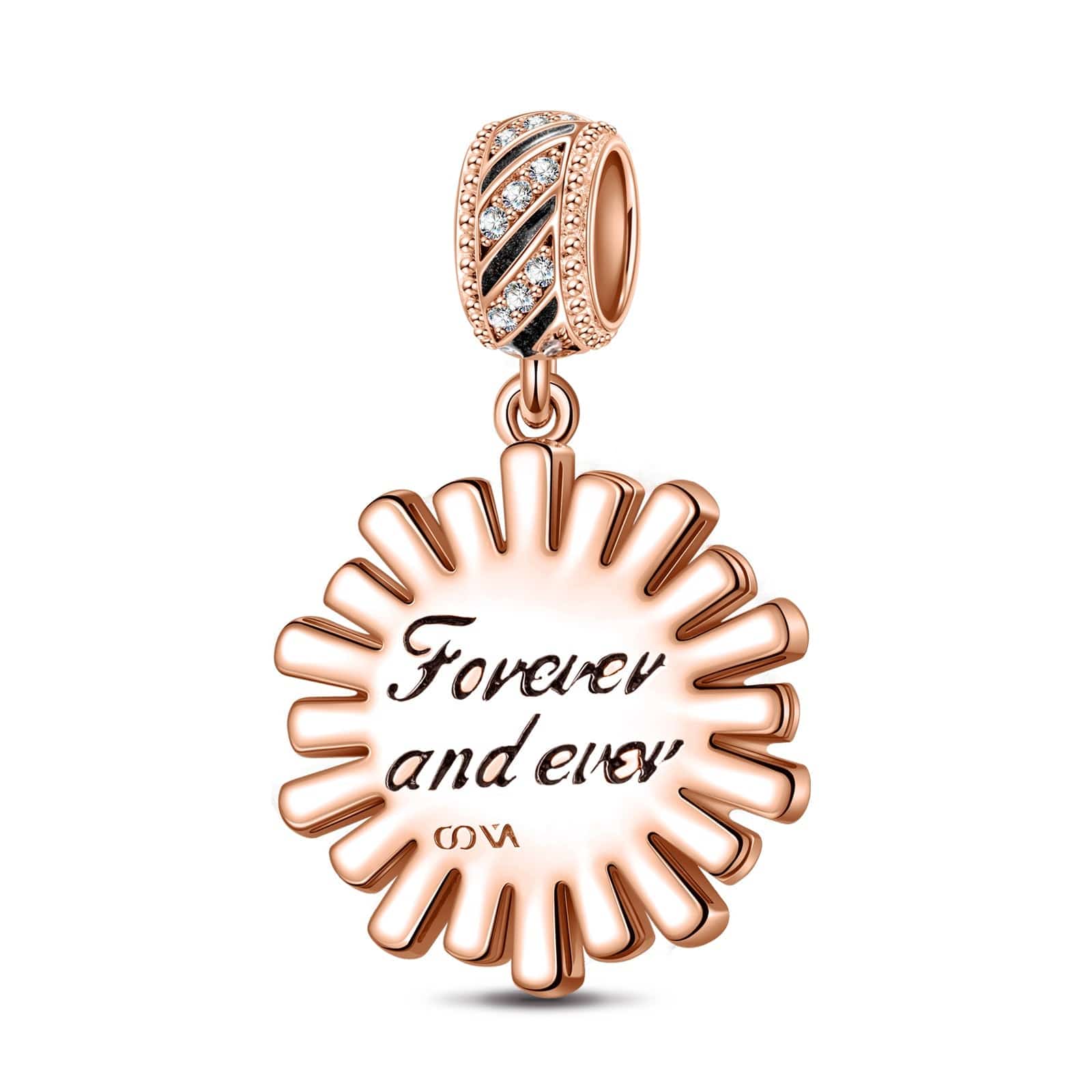 Queen Of Glitter Tarnish-resistant Silver Dangle Charms With Enamel In Rose Gold Plated - Image 2