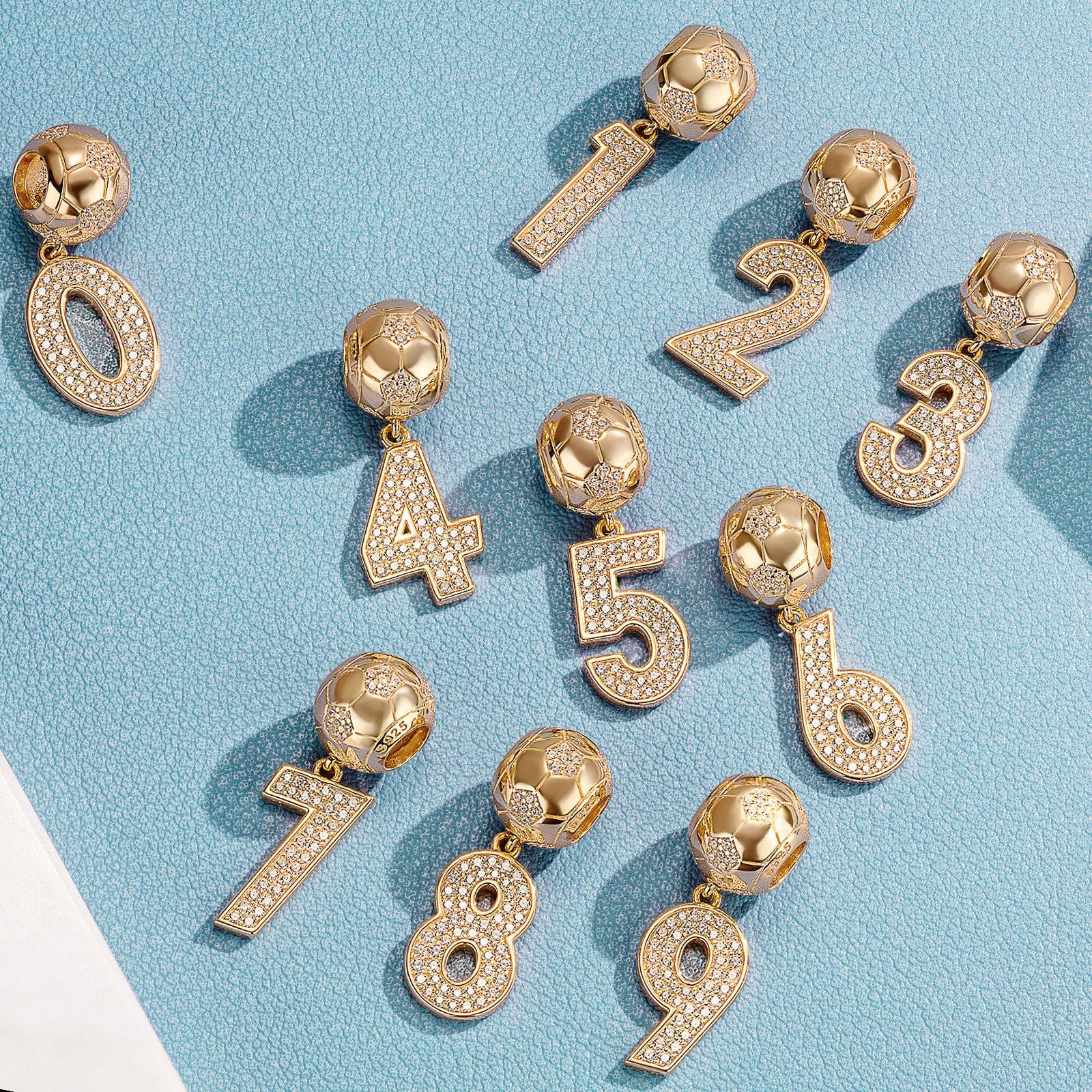 Number Two Tarnish-resistant Silver Dangle Charms In 14K Gold Plated - Image 7