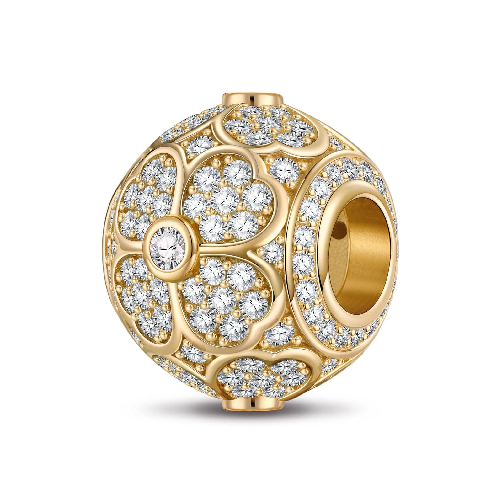 Four-Leaf Clover Tarnish-resistant Silver Charms In 14K Gold Plated - Image 2