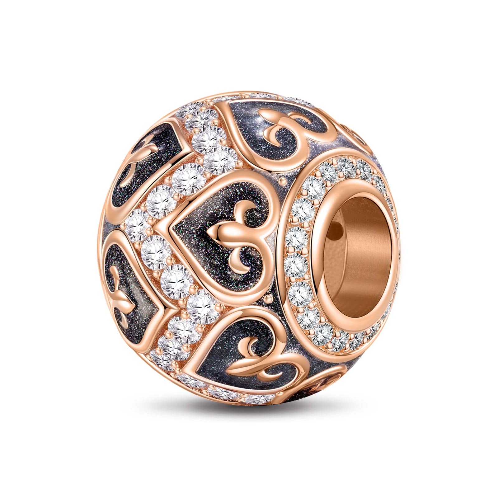 Iris Beloved Tarnish-resistant Silver Charms With Enamel In Rose Gold Plated - Image 2