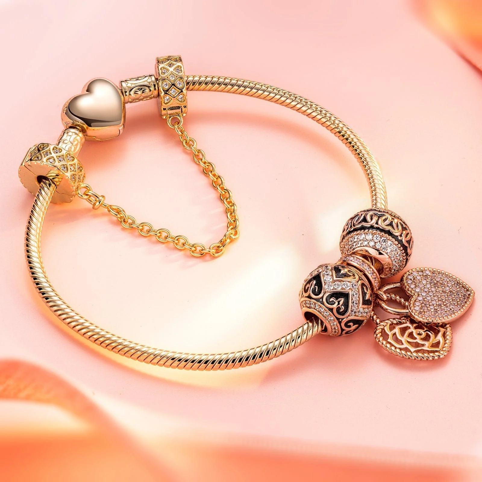 Iris Beloved Tarnish-resistant Silver Charms With Enamel In Rose Gold Plated - Image 3