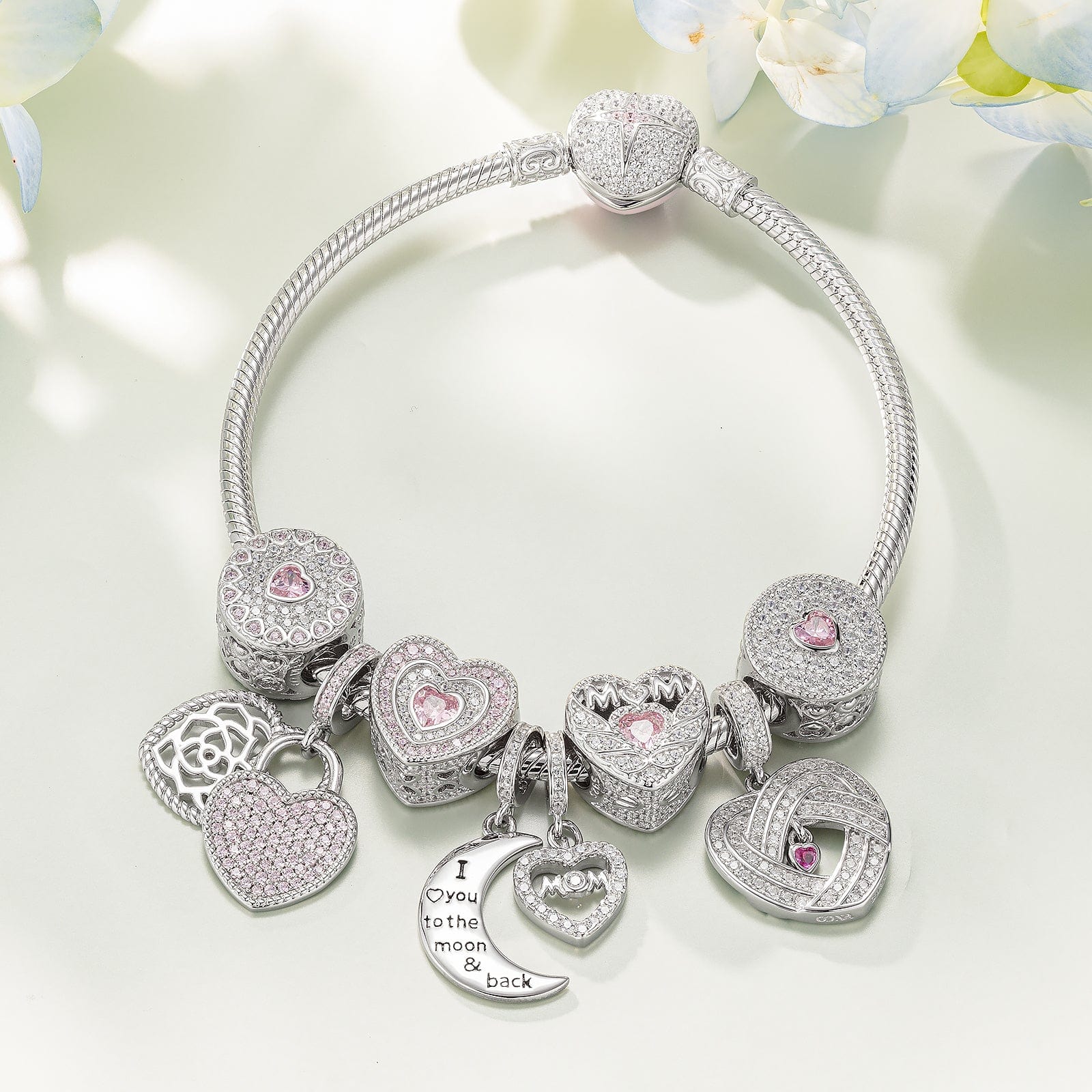 I Love You Tarnish-resistant Silver Charms In White Gold Plated - Image 3