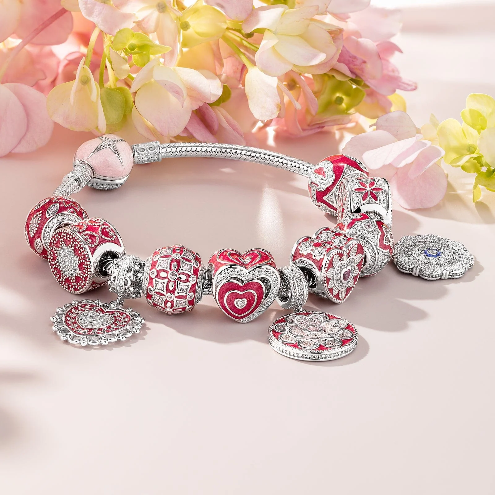 Four Leaf Clover Tarnish-resistant Silver Charms With Enamel In White Gold Plated - Image 3