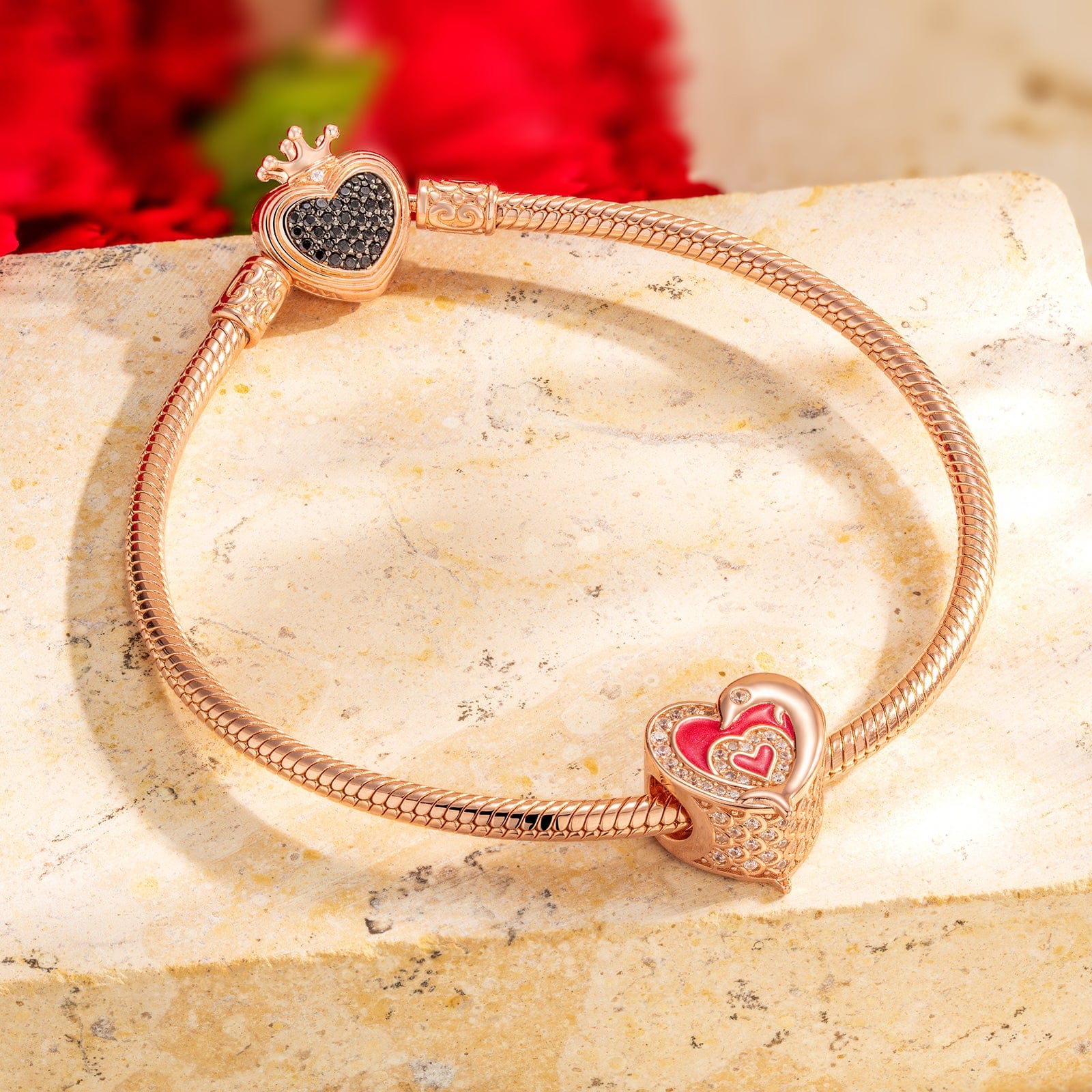 Guardian Tarnish-resistant Silver Charms With Enamel In Rose Gold Plated - Image 2