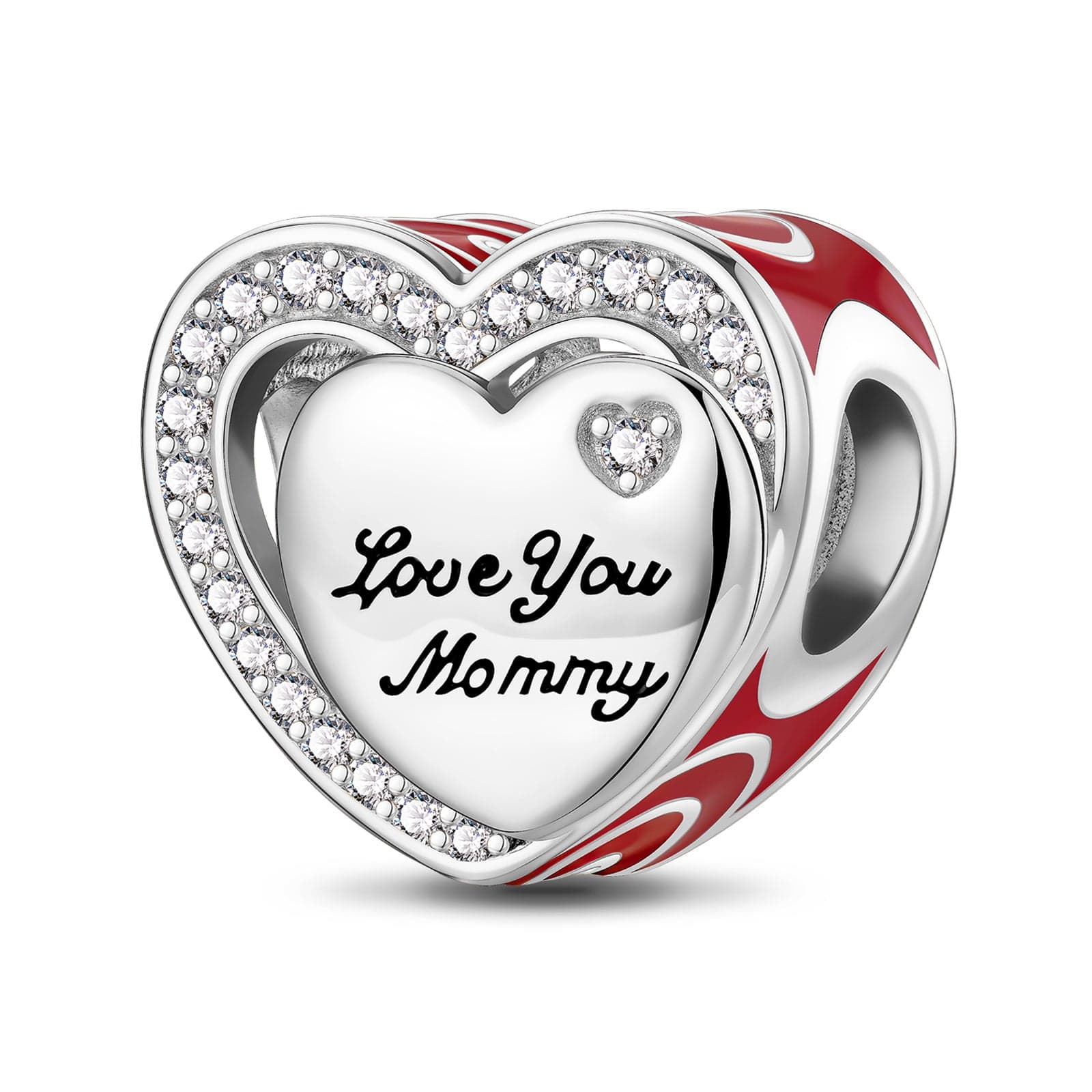 Heart To Heart Tarnish-resistant Silver Charms With Enamel In White Gold Plated - Image 2