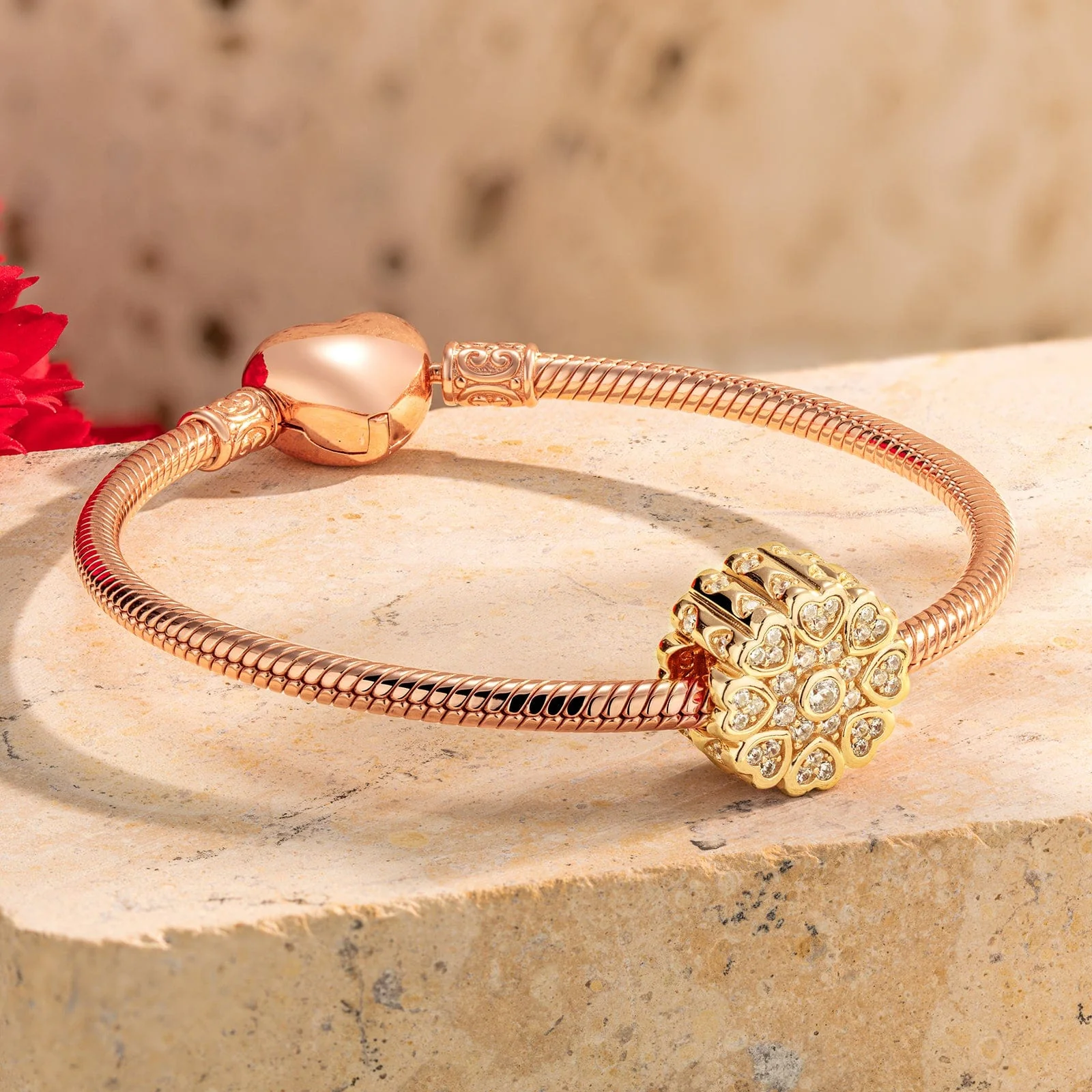 Surrounded By Love Tarnish-resistant Silver Charms In 14K Gold Plated - Image 2