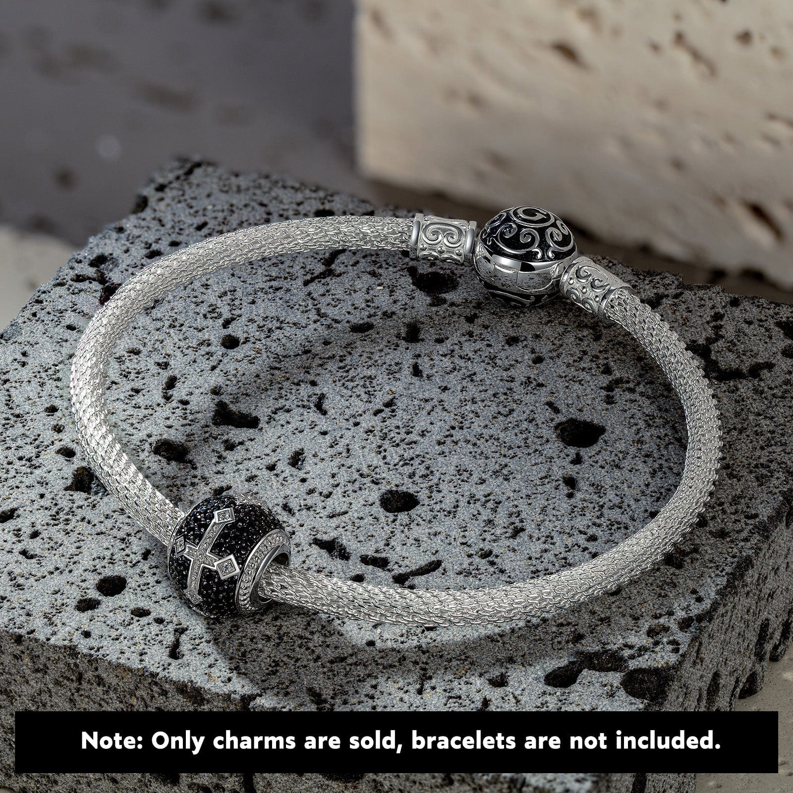 XL Size Imperial Faith Tarnish-resistant Silver Charms In White Gold Plated For Men - Image 2