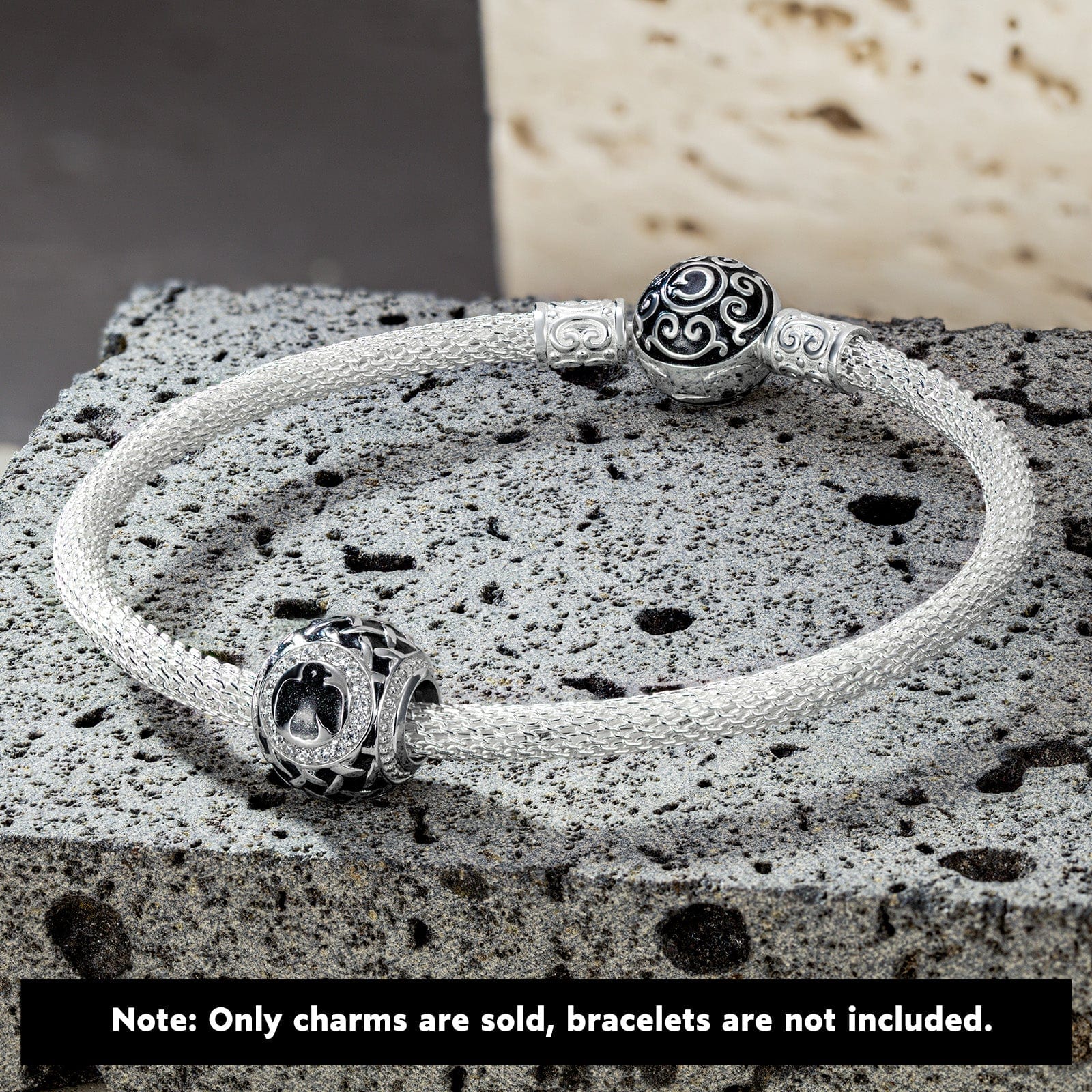 XL Size Eye of the Giant Bird Tarnish-resistant Silver Charms With Enamel In White Gold Plated For Men - Image 2