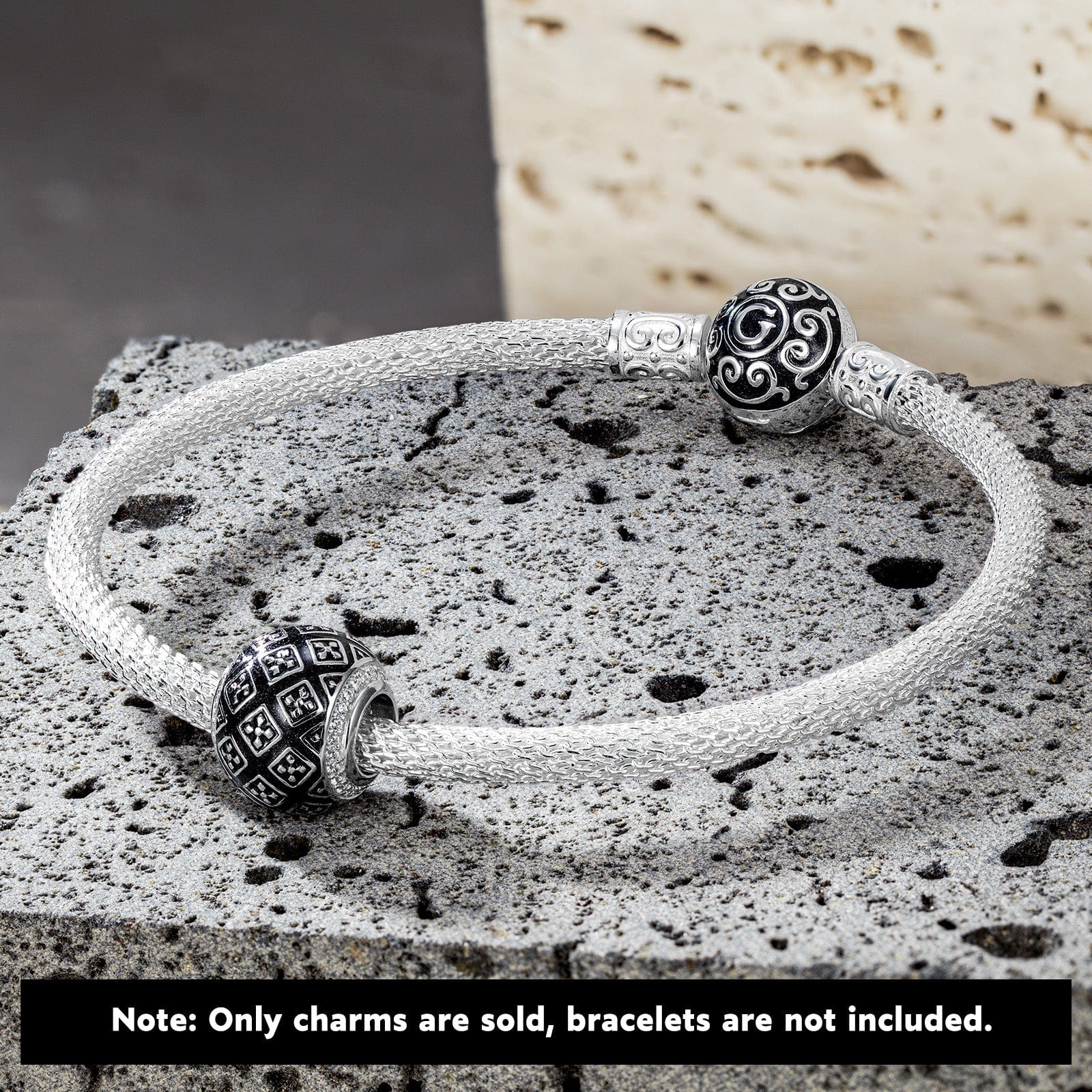 XL Size Supremacy Tarnish-resistant Silver Charms With Enamel In White Gold Plated For Men - Image 2
