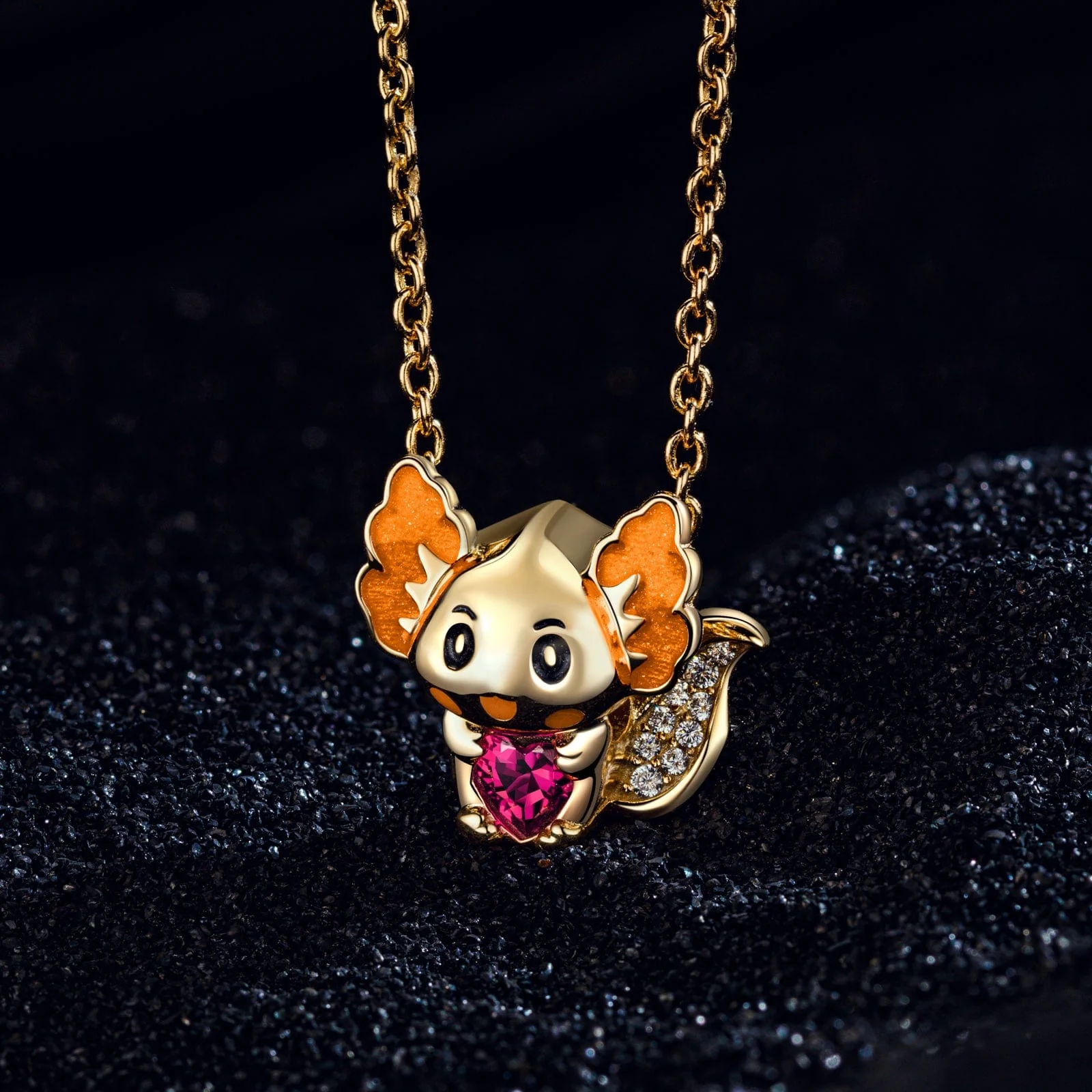 Lovely Axolotl Birthstone Tarnish-resistant Silver Charms With Enamel In 14K Gold Plated - Heartful Hugs Collection - Image 2