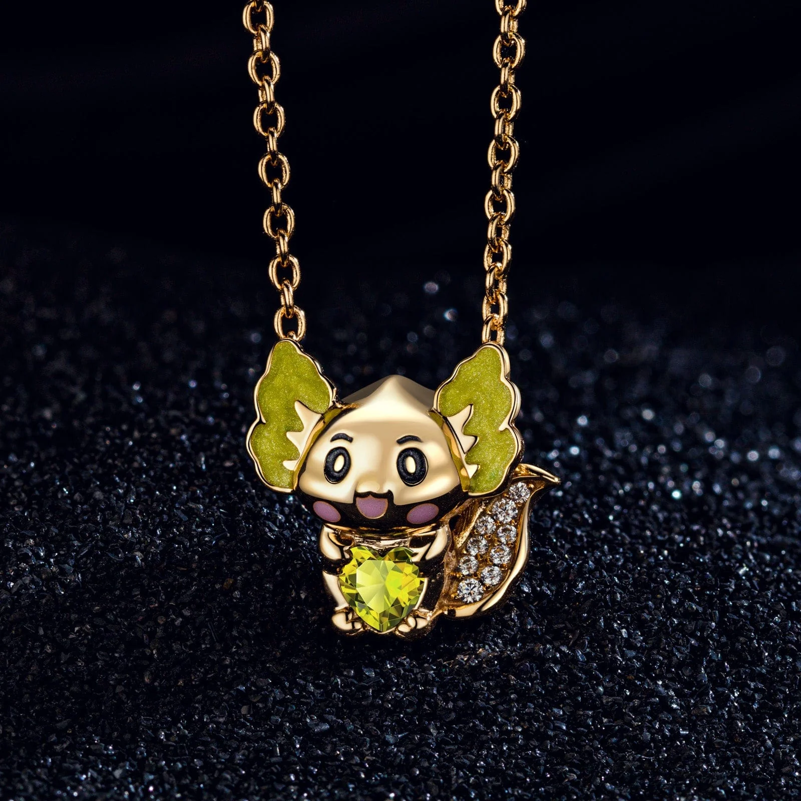Lovely Axolotl Birthstone Tarnish-resistant Silver Charms With Enamel In 14K Gold Plated - Heartful Hugs Collection - Image 2