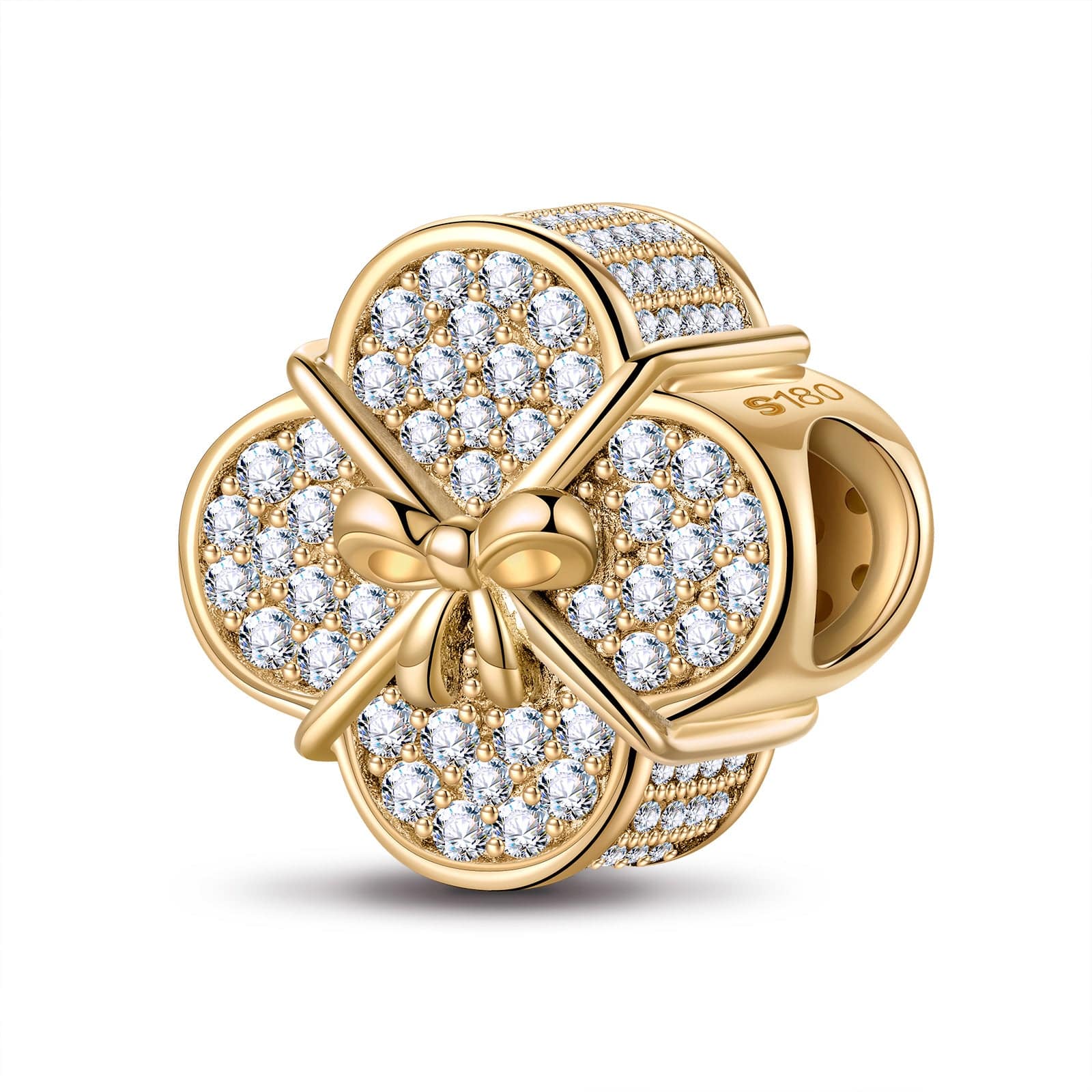 Lucky Gift Tarnish-resistant Silver Charms in Two-Tone Plating