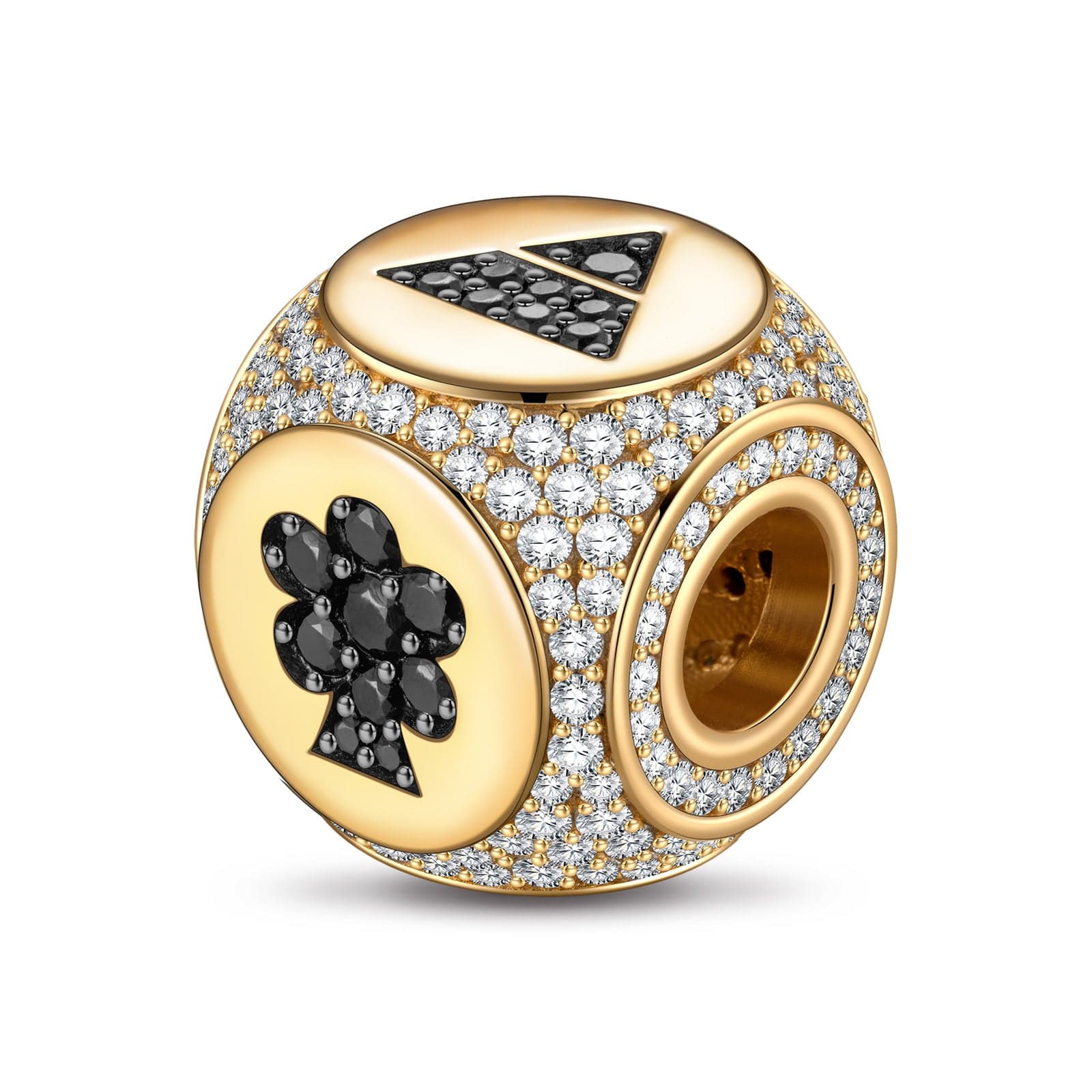 Skull and Bones Tarnish-resistant Silver Charms In 14K Gold Plated - Image 2