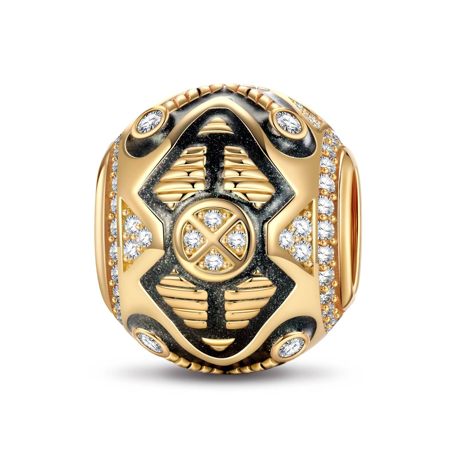 XL Size Tarnish-resistant Silver Charms With Enamel In 14K Gold Plated For Men - Image 2