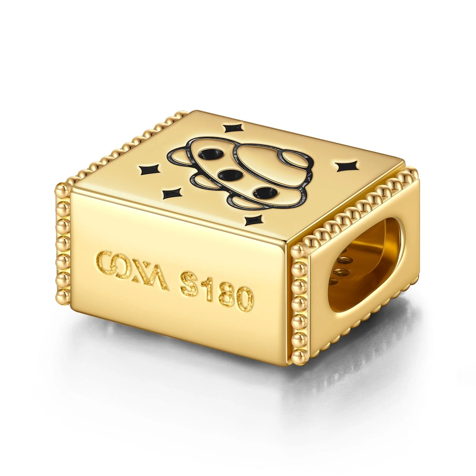 Spaceship Tarnish-resistant Silver Rectangular Charms In 14K Gold Plated - Image 2