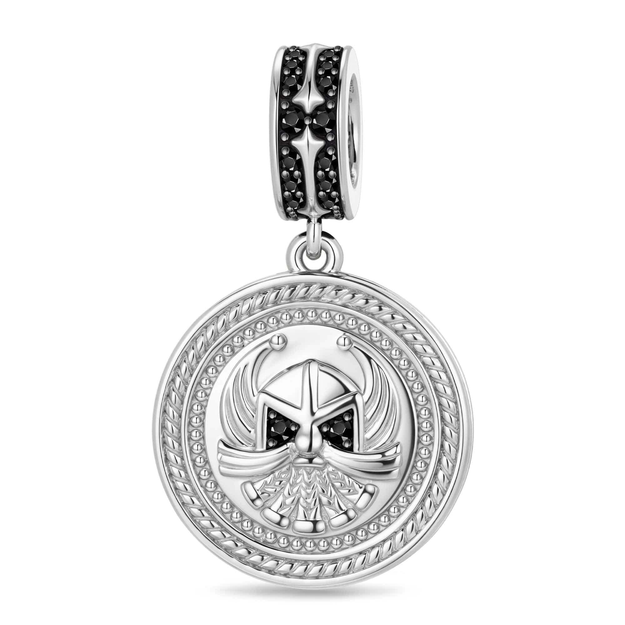 XL Size Adventure and Courage Tarnish-resistant Silver Dangle Charms In White Gold Plated For Men