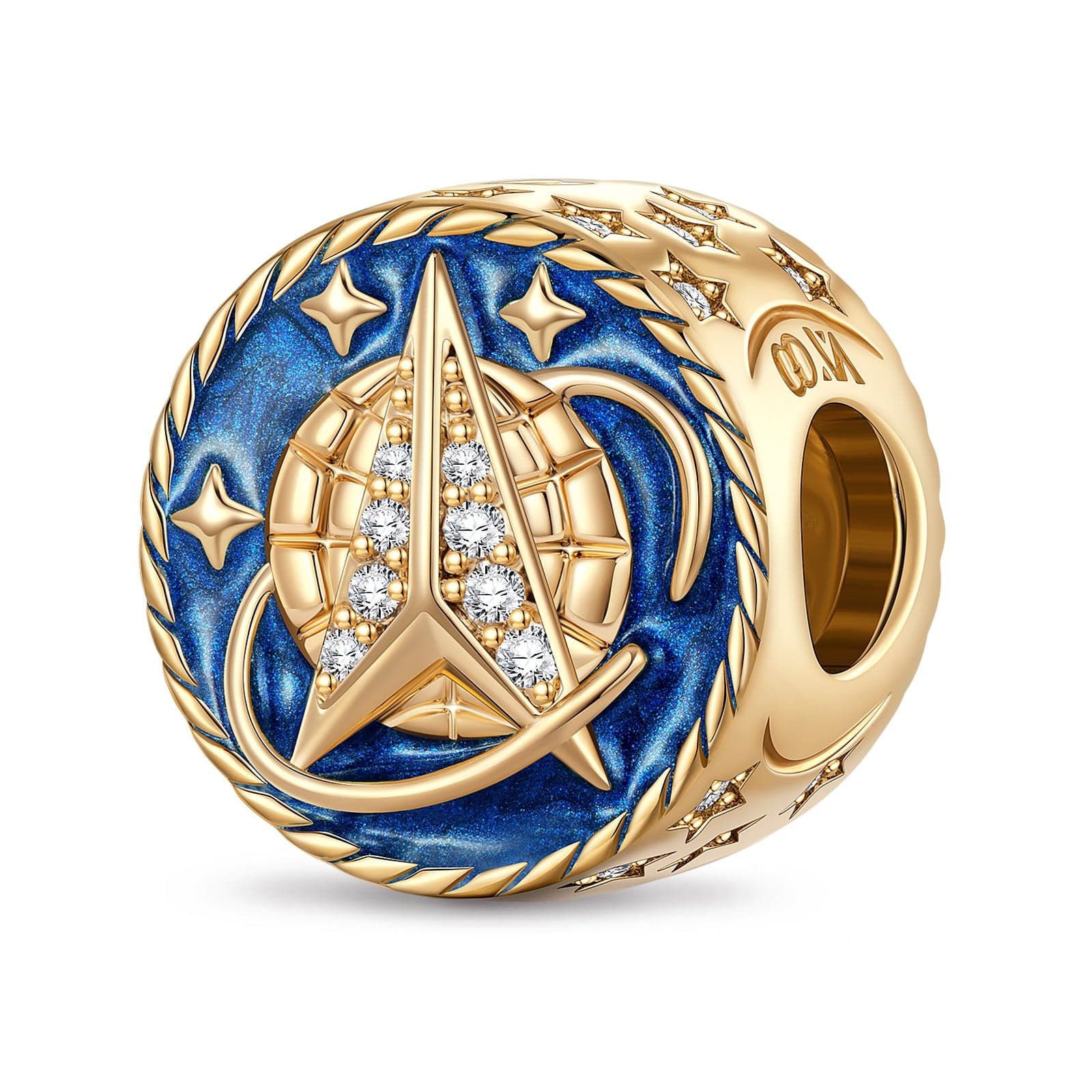 Space Exploration Tarnish-resistant Silver Charms In 14K Gold Plated
