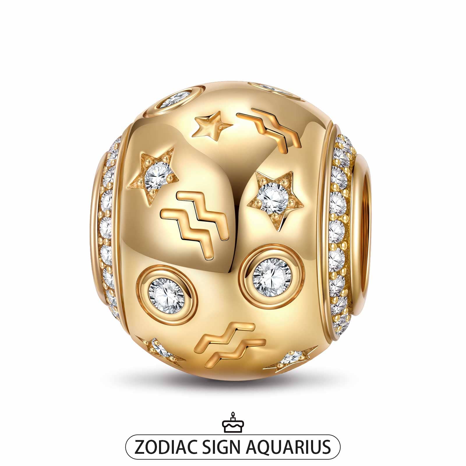 Aquarius Tarnish-resistant Silver Constellation Charms In 14K Gold Plated