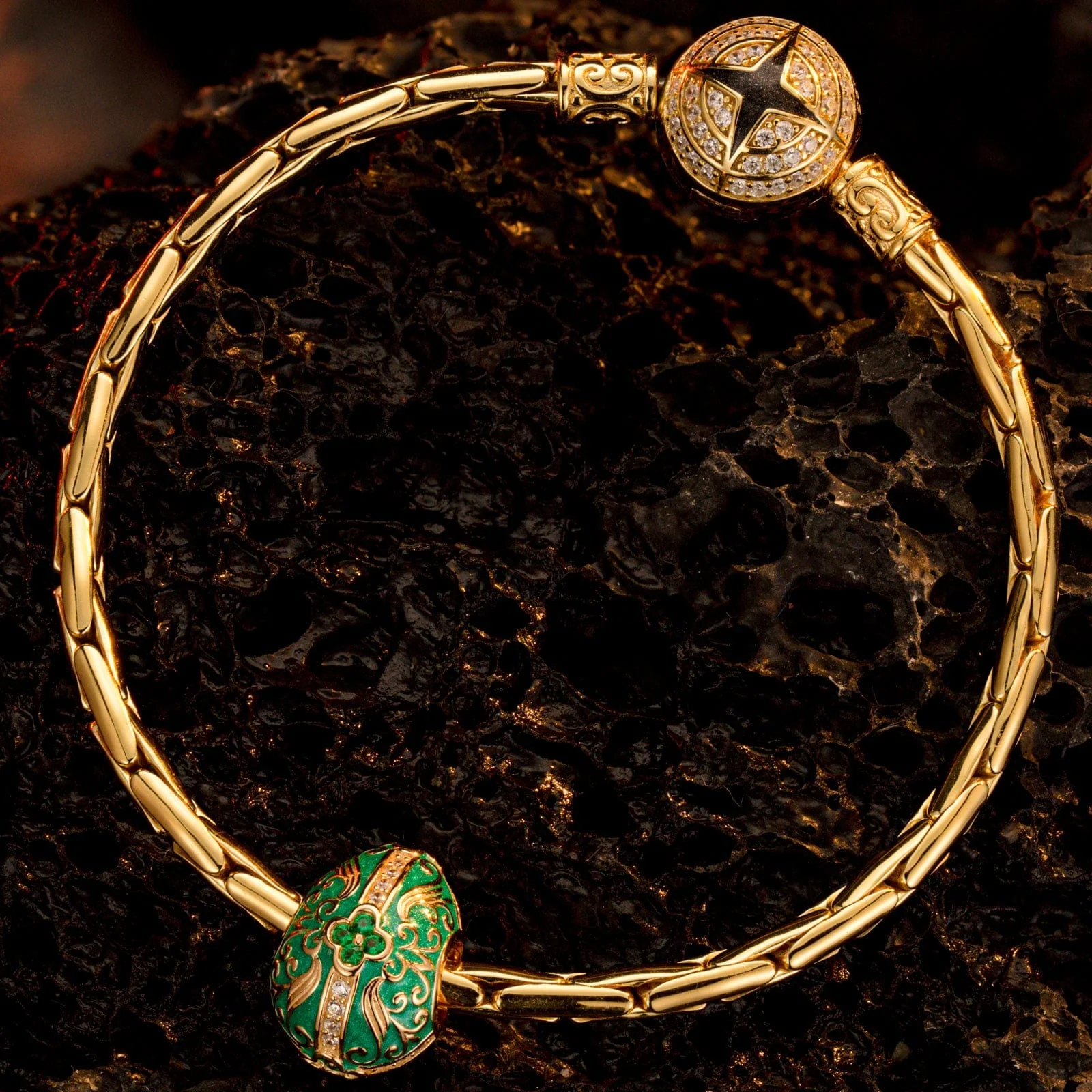 Renewal and Rebirth Tarnish-resistant Silver Easter Egg Charms With Enamel In 14K Gold Plated - Image 2