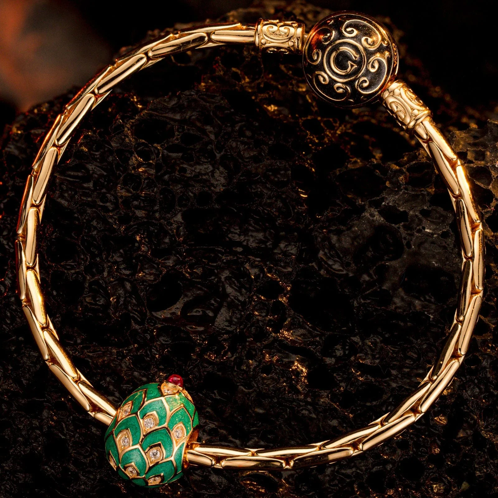 Blooms and Joy Tarnish-resistant Silver Easter Egg Charms With Enamel In 14K Gold Plated - Image 2