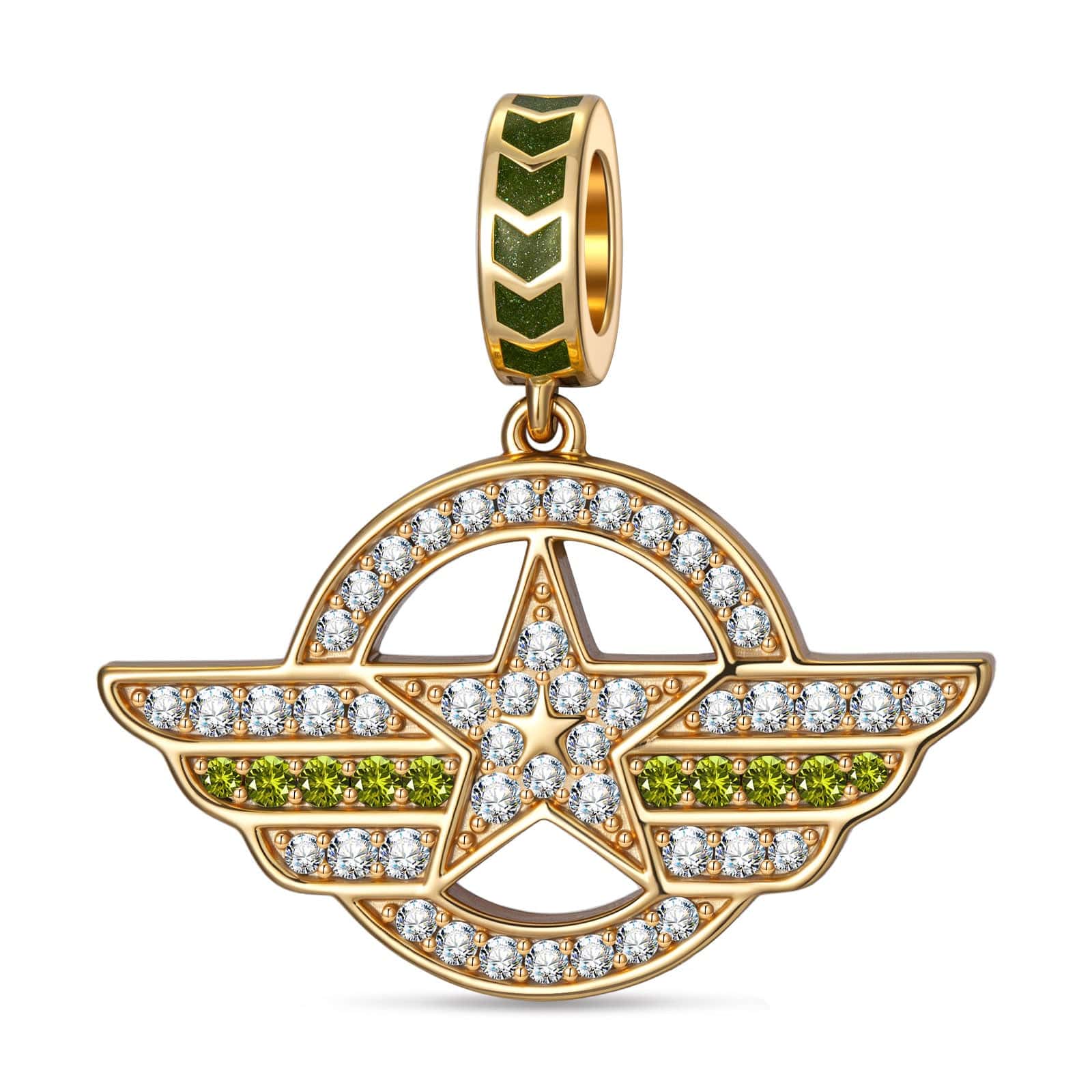 Soaring Defenders Tarnish-resistant Silver Dangle Charms In 14K Gold Plated