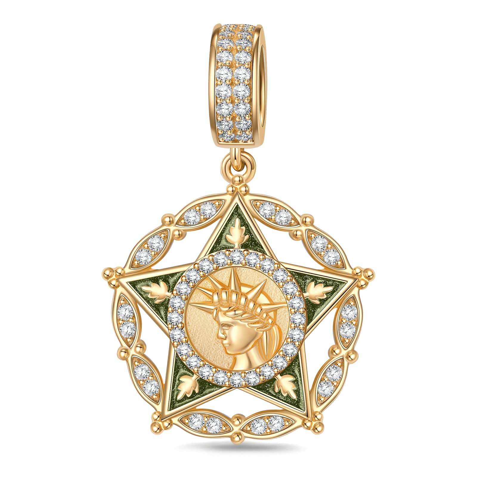 Valor's Tribute Tarnish-resistant Silver Dangle Charms In 14K Gold Plated