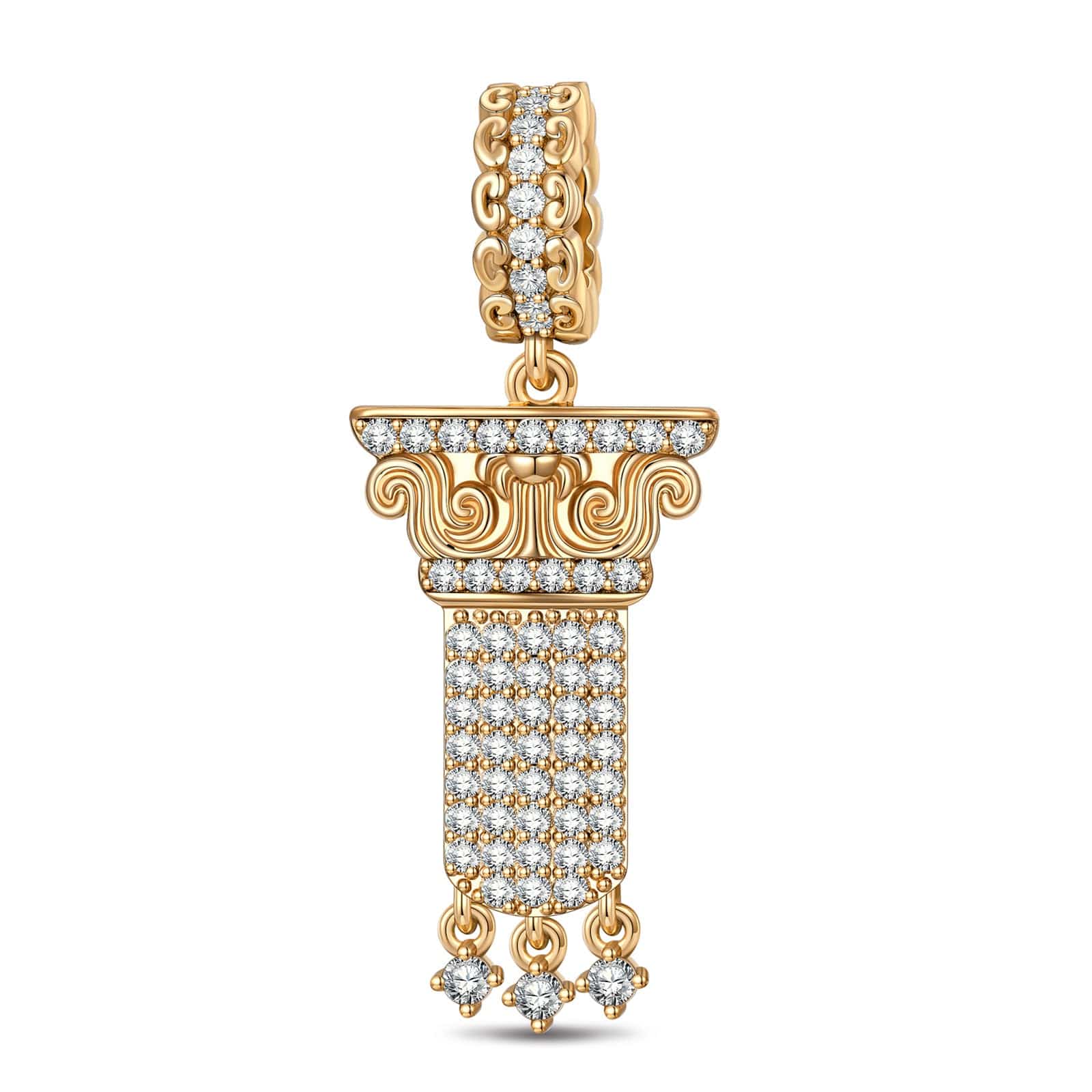 Justice Column Tarnish-resistant Silver Dangle Charms In 14K Gold Plated