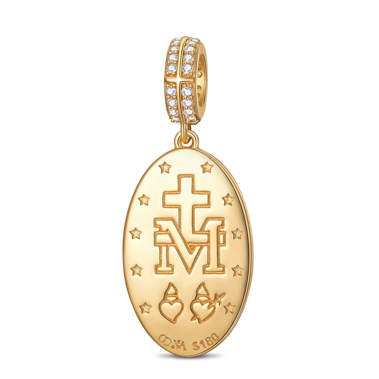 Divine Grace Tarnish-resistant Silver Dangle Charms In 14K Gold Plated - Image 2