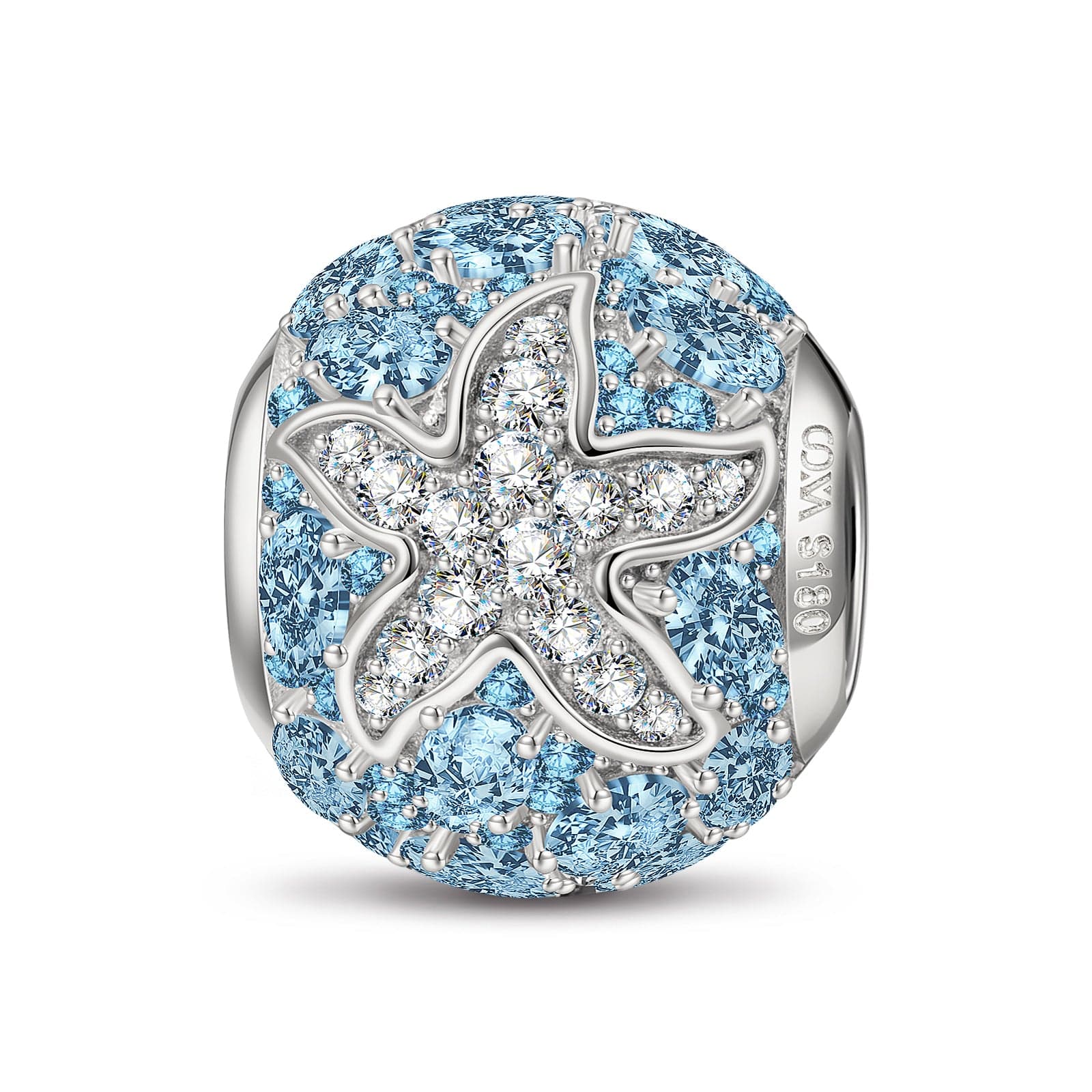 Shimmering Starfish Tarnish-resistant Silver Charms In White Gold Plated