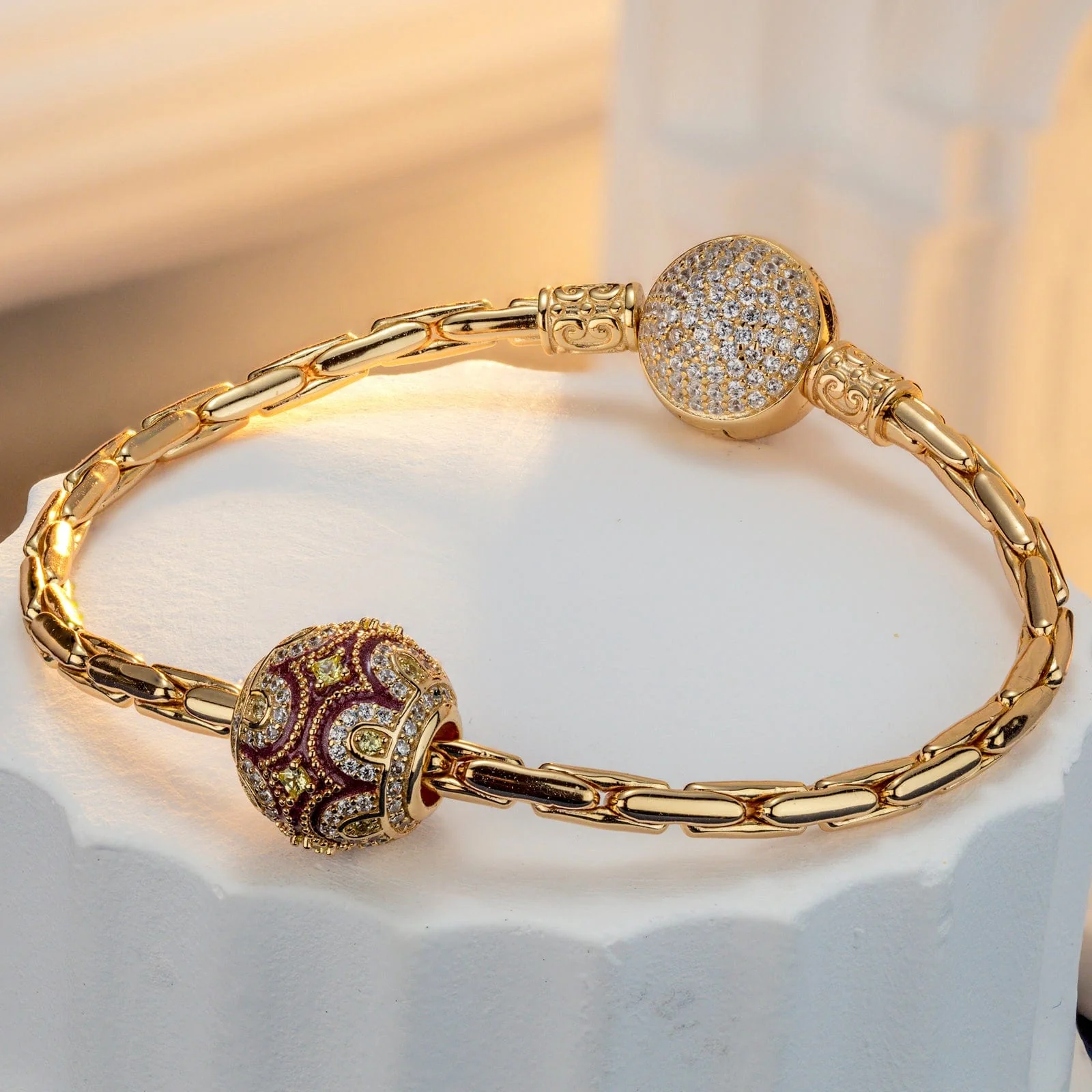 Solemn Red Tarnish-resistant Silver Charms With Enamel In 14K Gold Plated - Image 2
